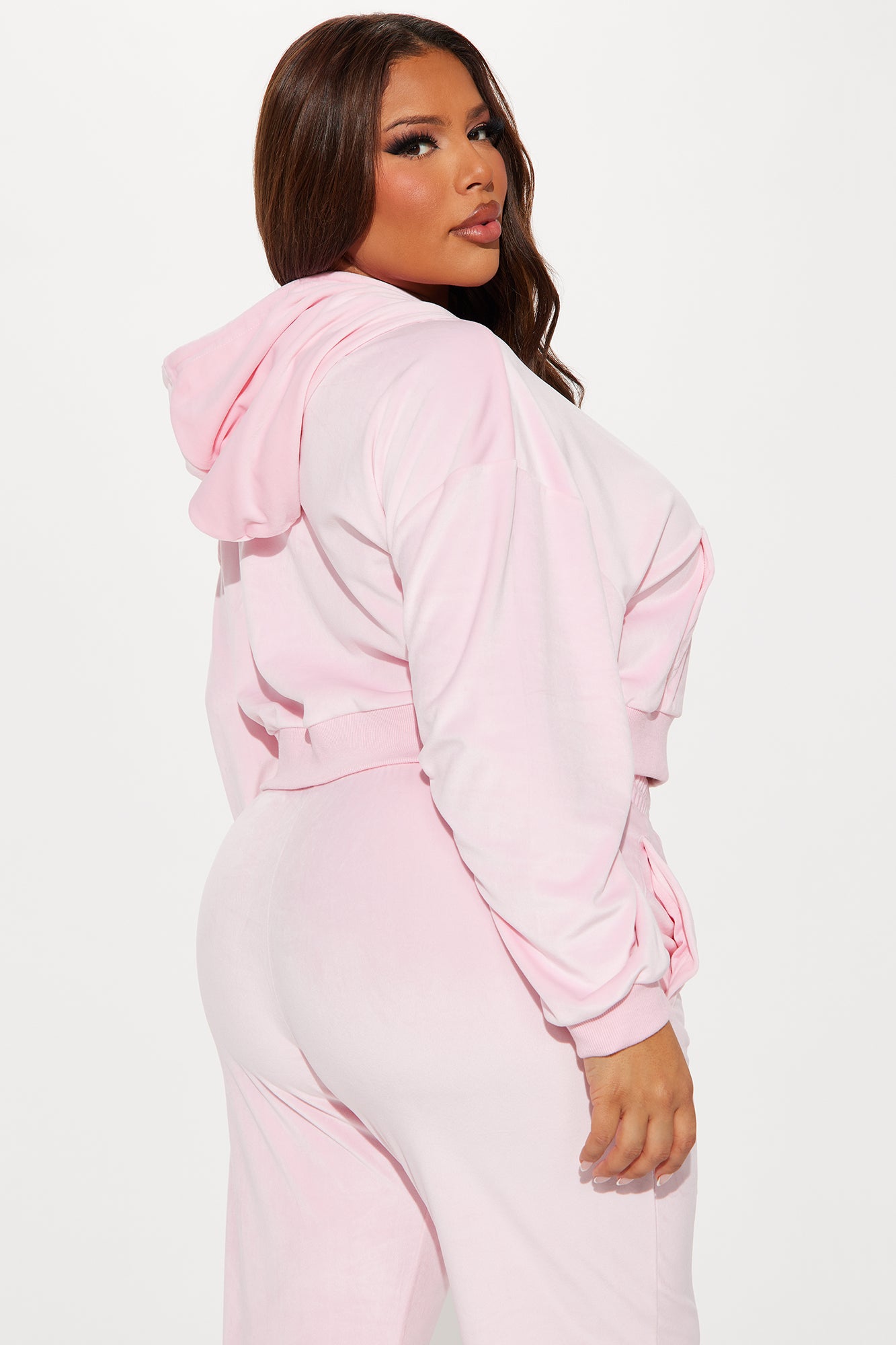 Von Dutch Velour Rhinestone Hoodie - Pink - Image 8