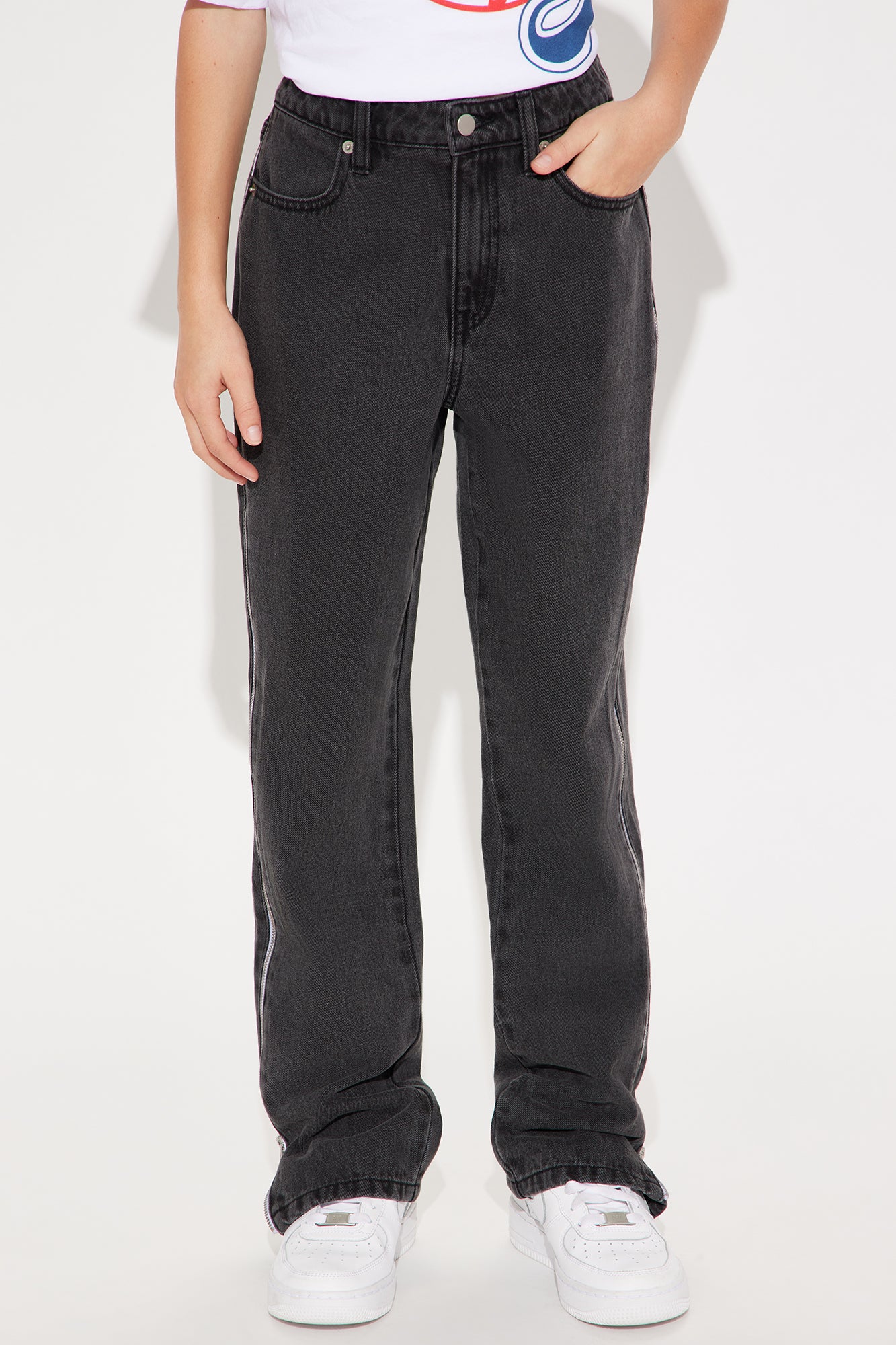 Mini Zip It Up Straight Leg Jeans - Black - Image 4