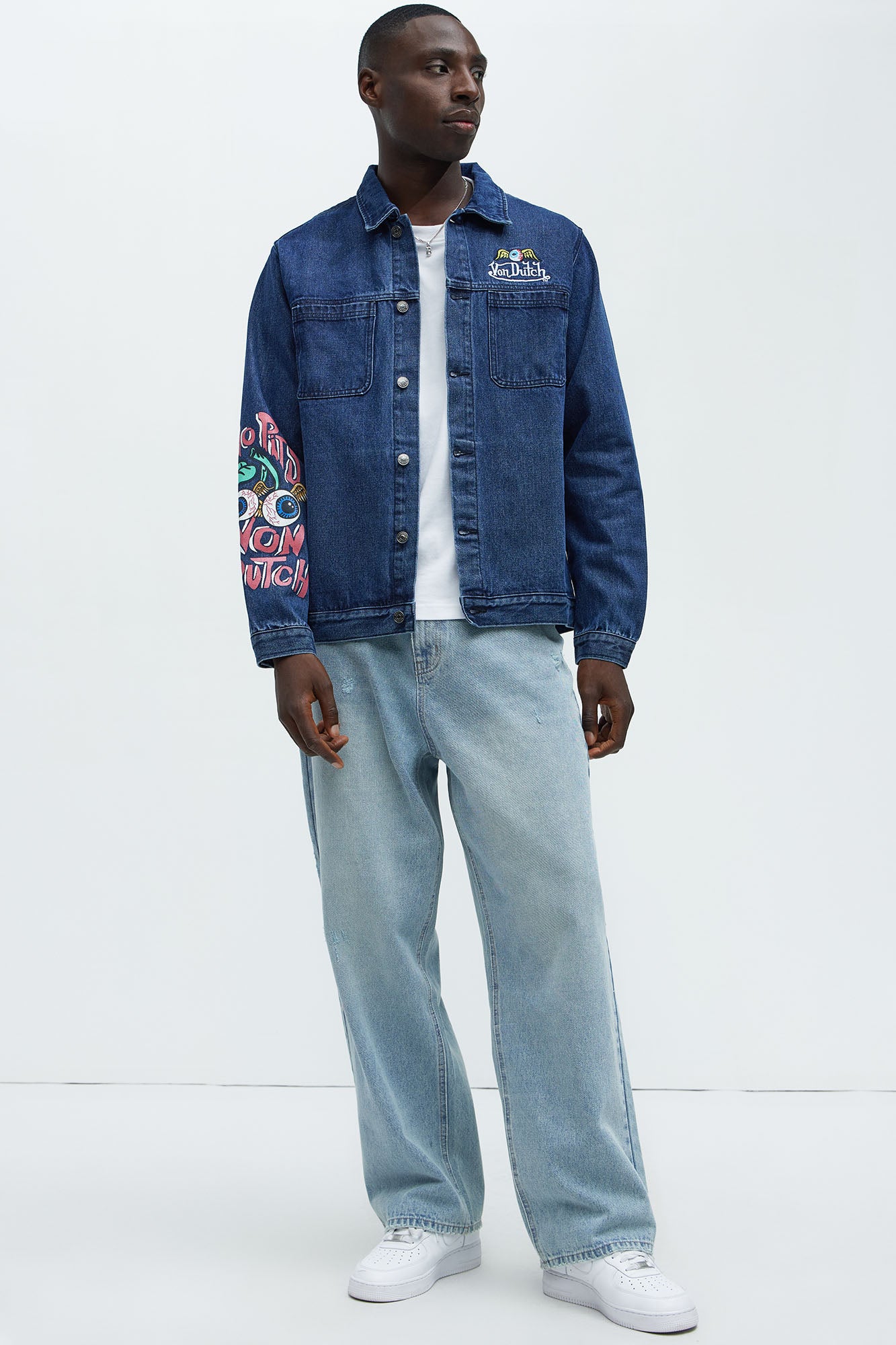 Von Dutch Patchwork Denim Jacket - Navy - Image 4