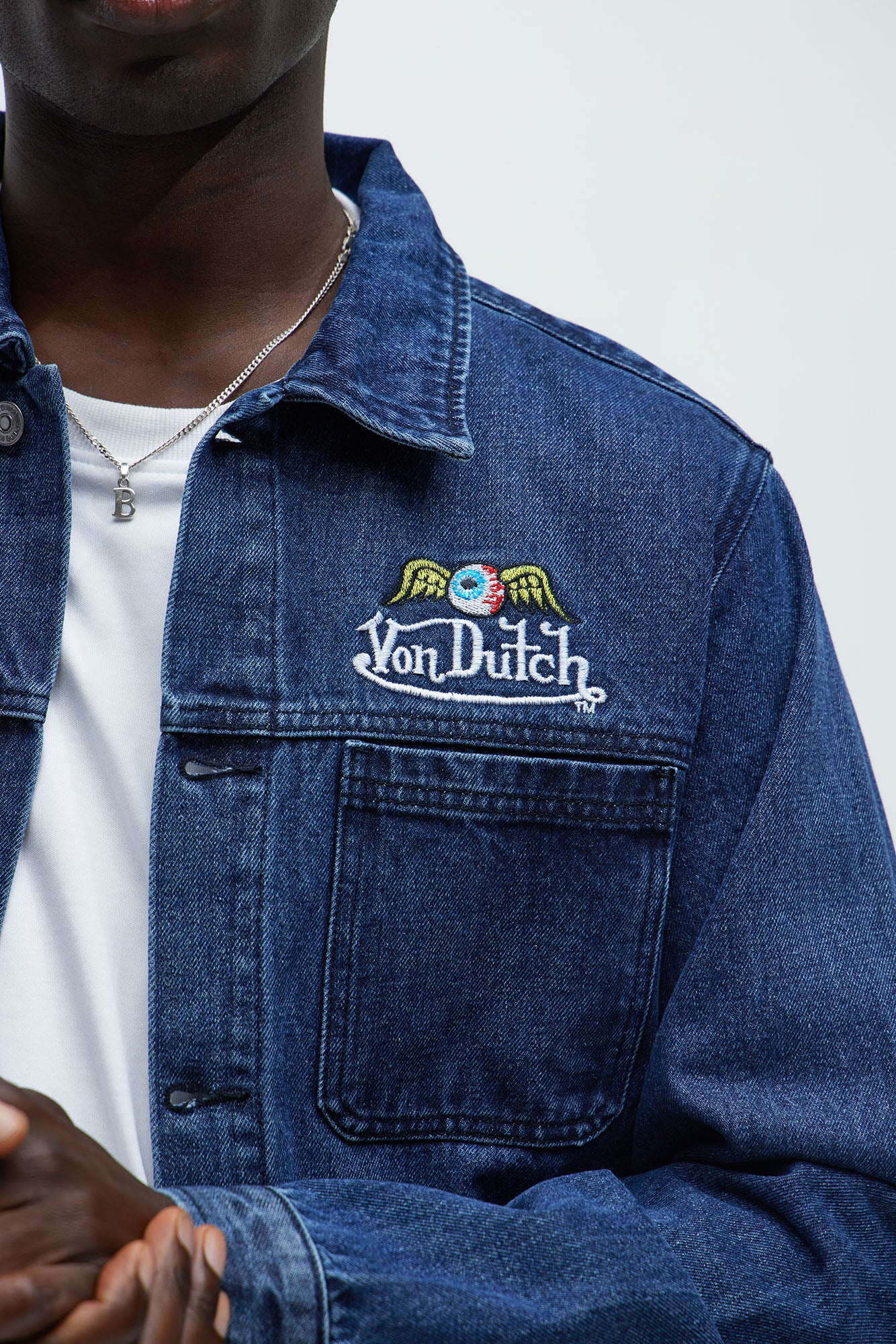 Von Dutch Patchwork Denim Jacket - Navy - Image 3
