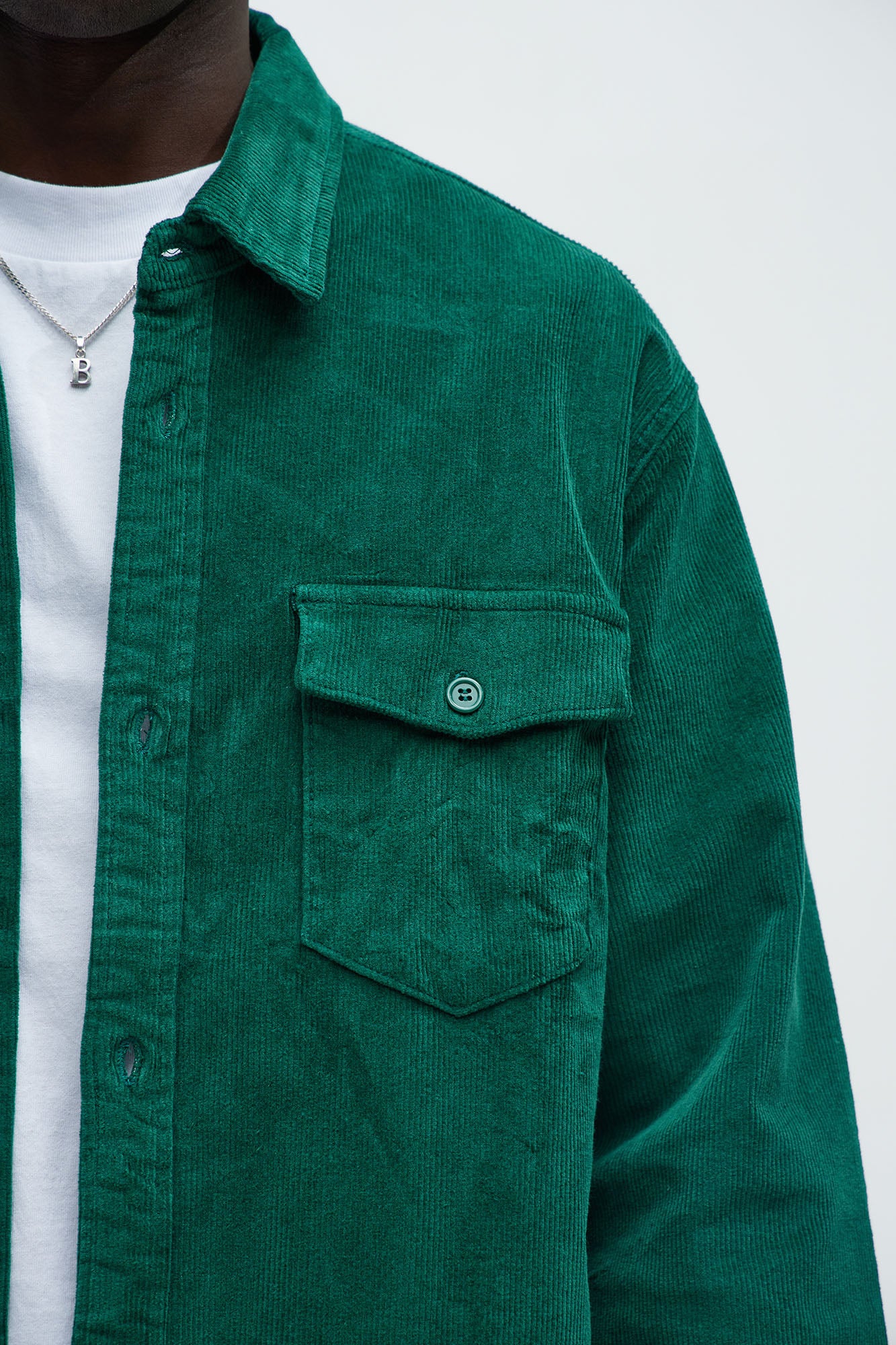 Hanlon Corduroy Shirt - Green - Image 3
