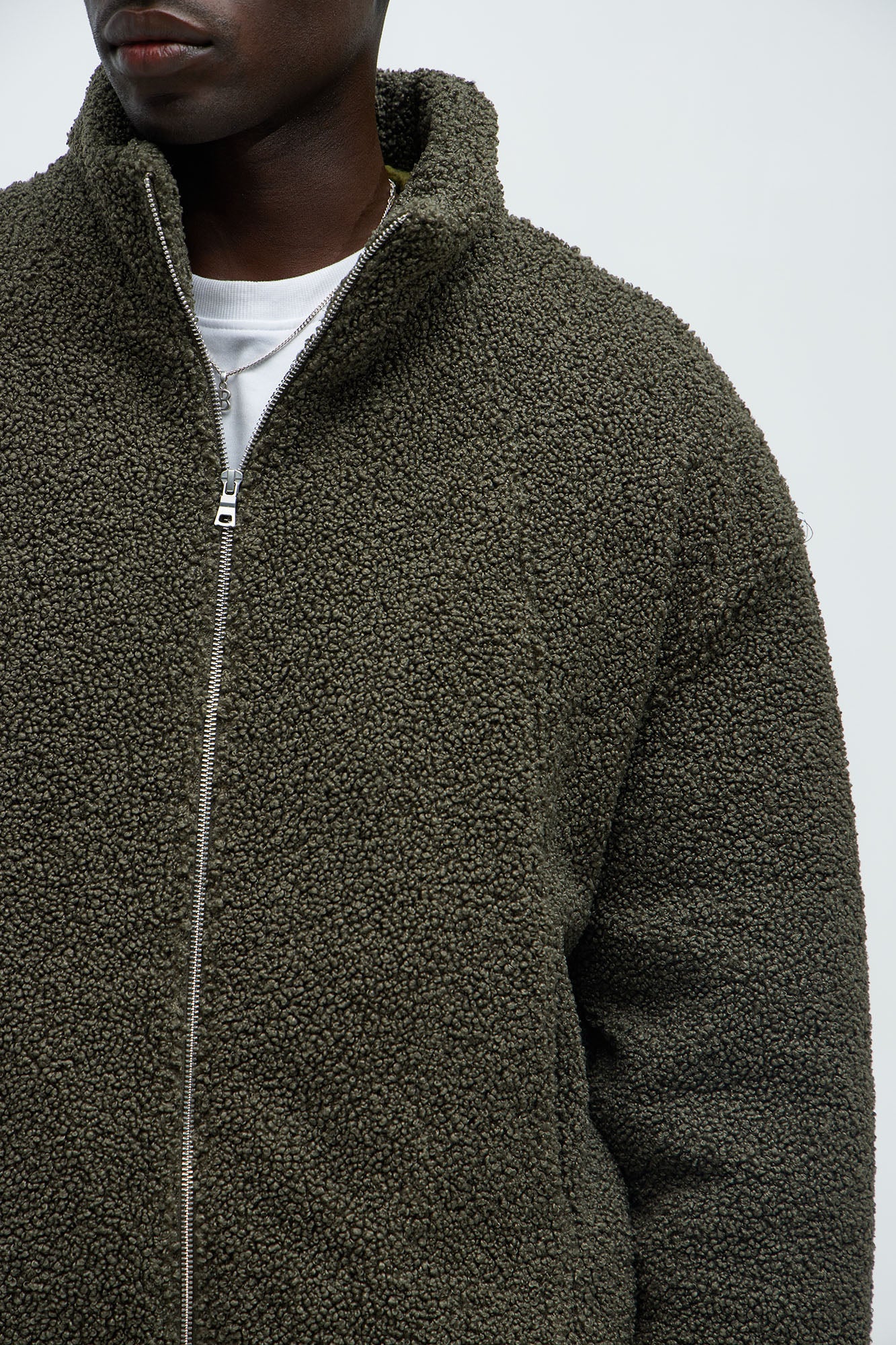 Sun's Up Sherpa Jacket - Olive - Image 3