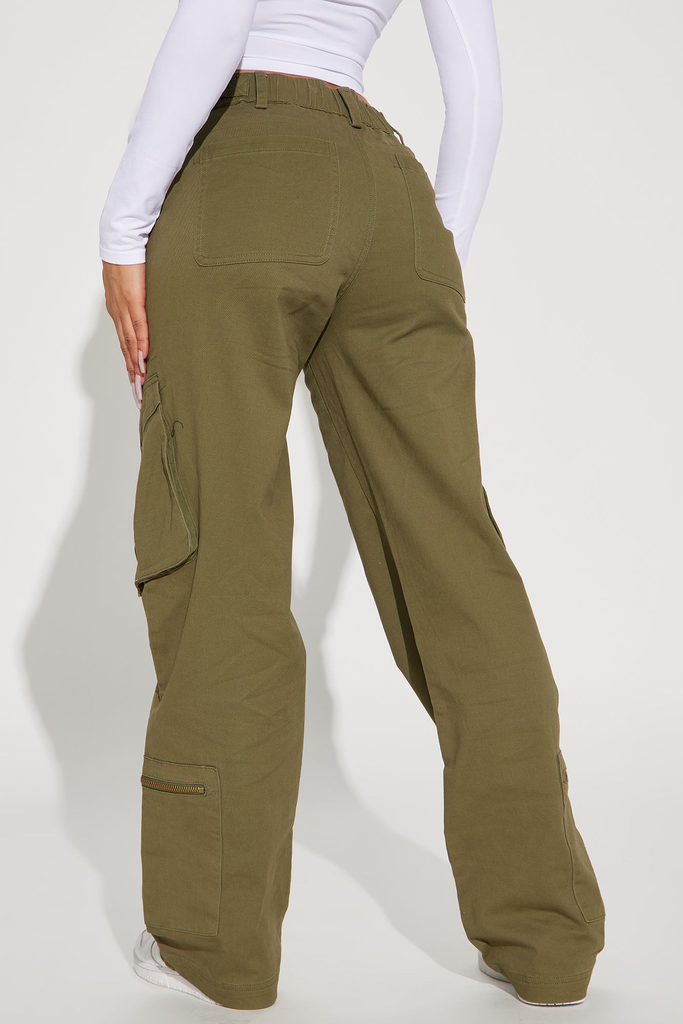 High Standards Wide Leg Cargo Pant - Olive - Image 3