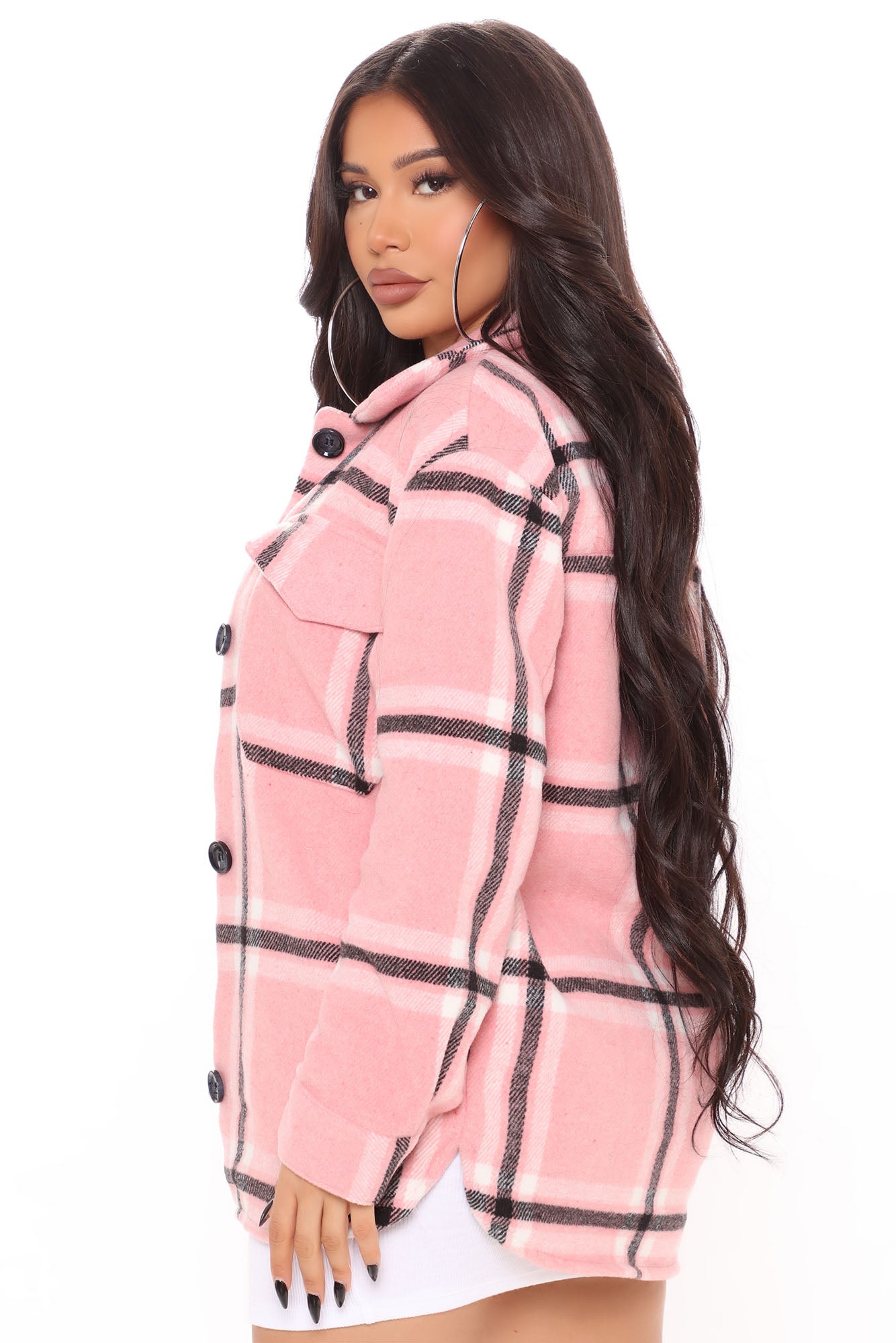 Penelope Plaid Shacket - Pink/combo - Image 3