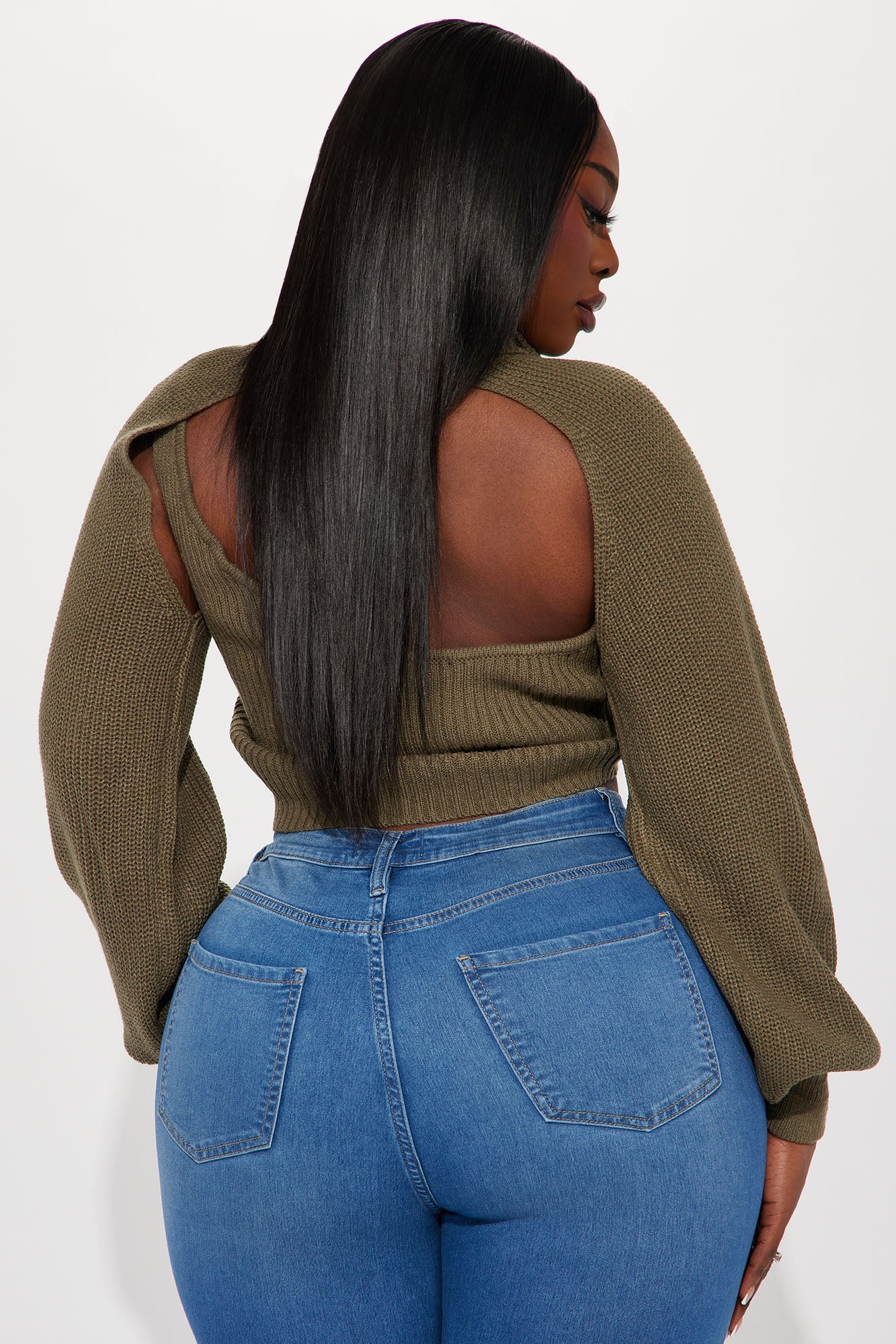 Feel It Out Turtleneck Sweater Set - Olive - Image 6