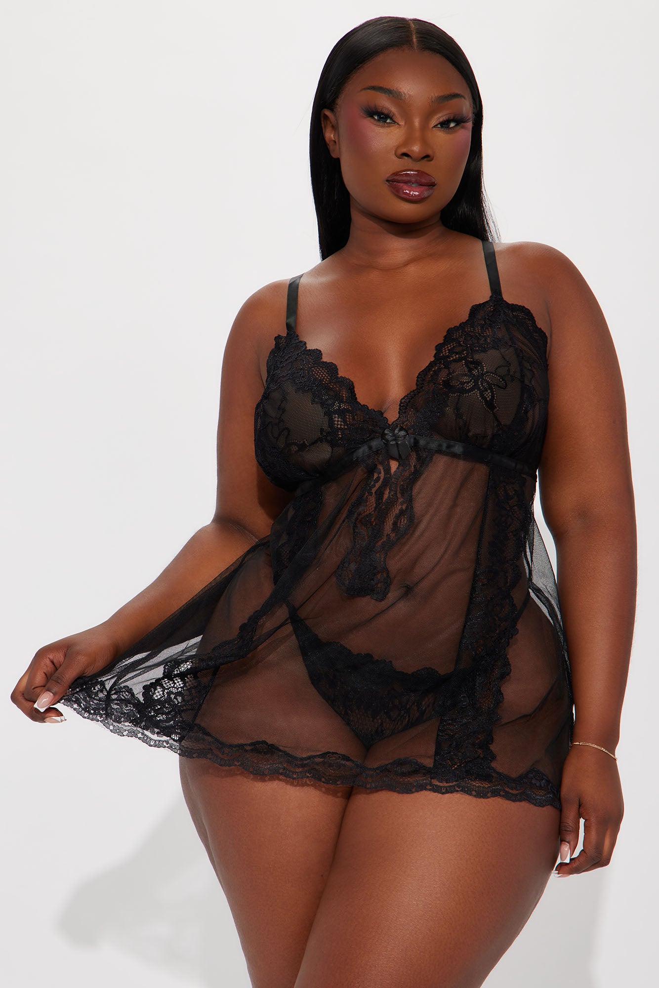 All For Me Lace Babydoll - Black - Image 4