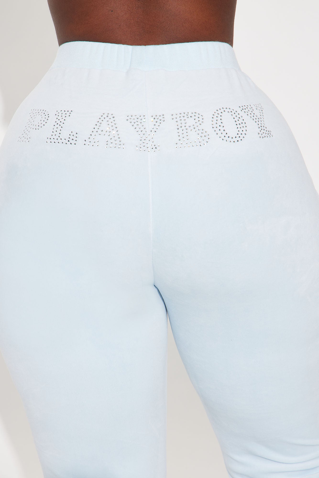 Playboy Snow Bunny Velour Flared Pant - Light Blue - Image 9
