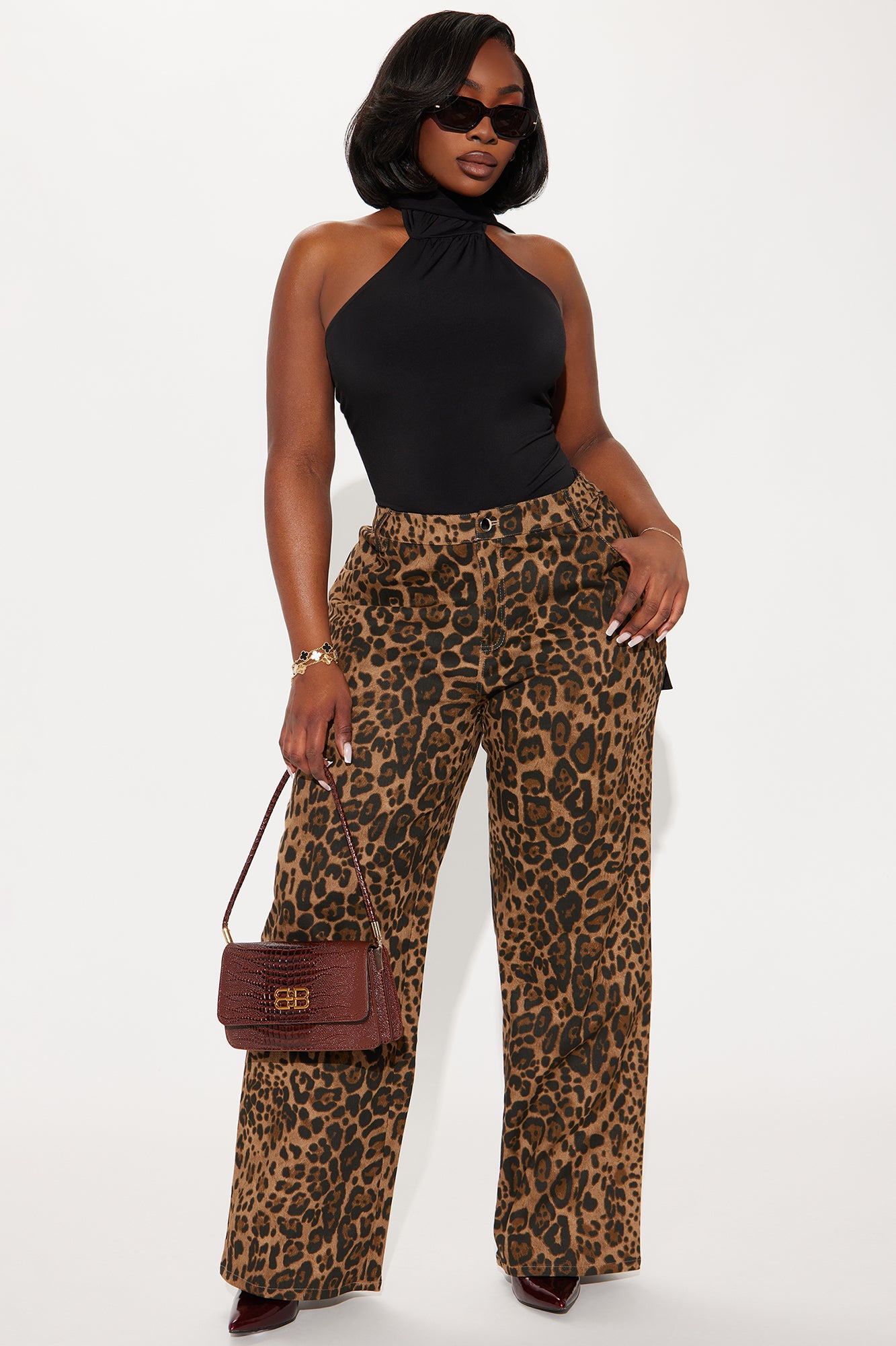 Sneaking Out Leopard Pant - Brown/combo - Image 4