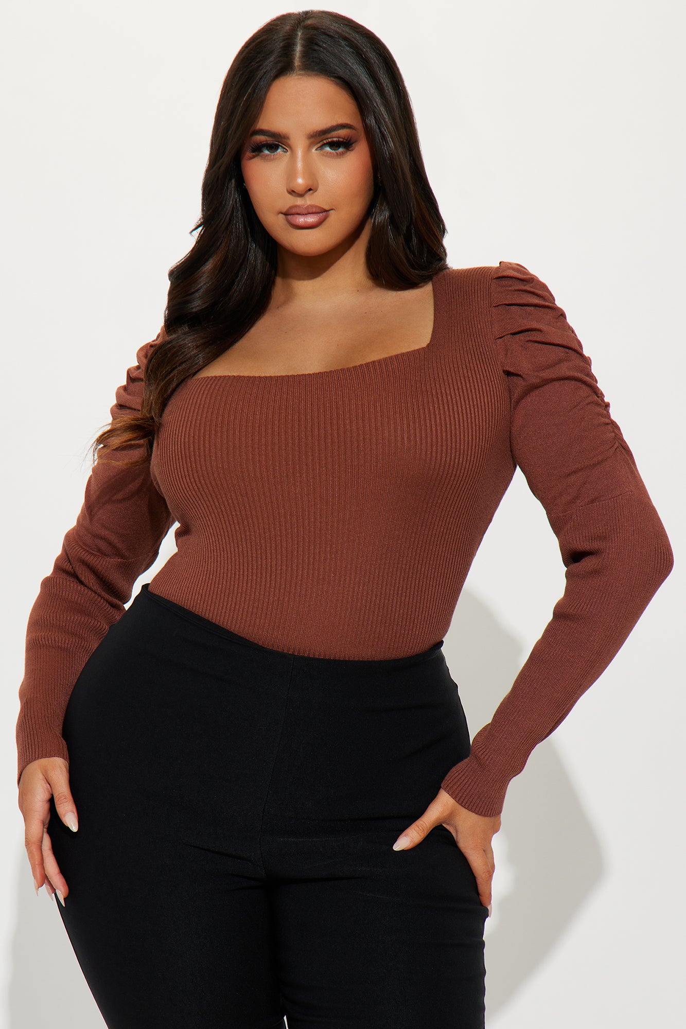 Tahiti Sweater Top - Brown - Image 4