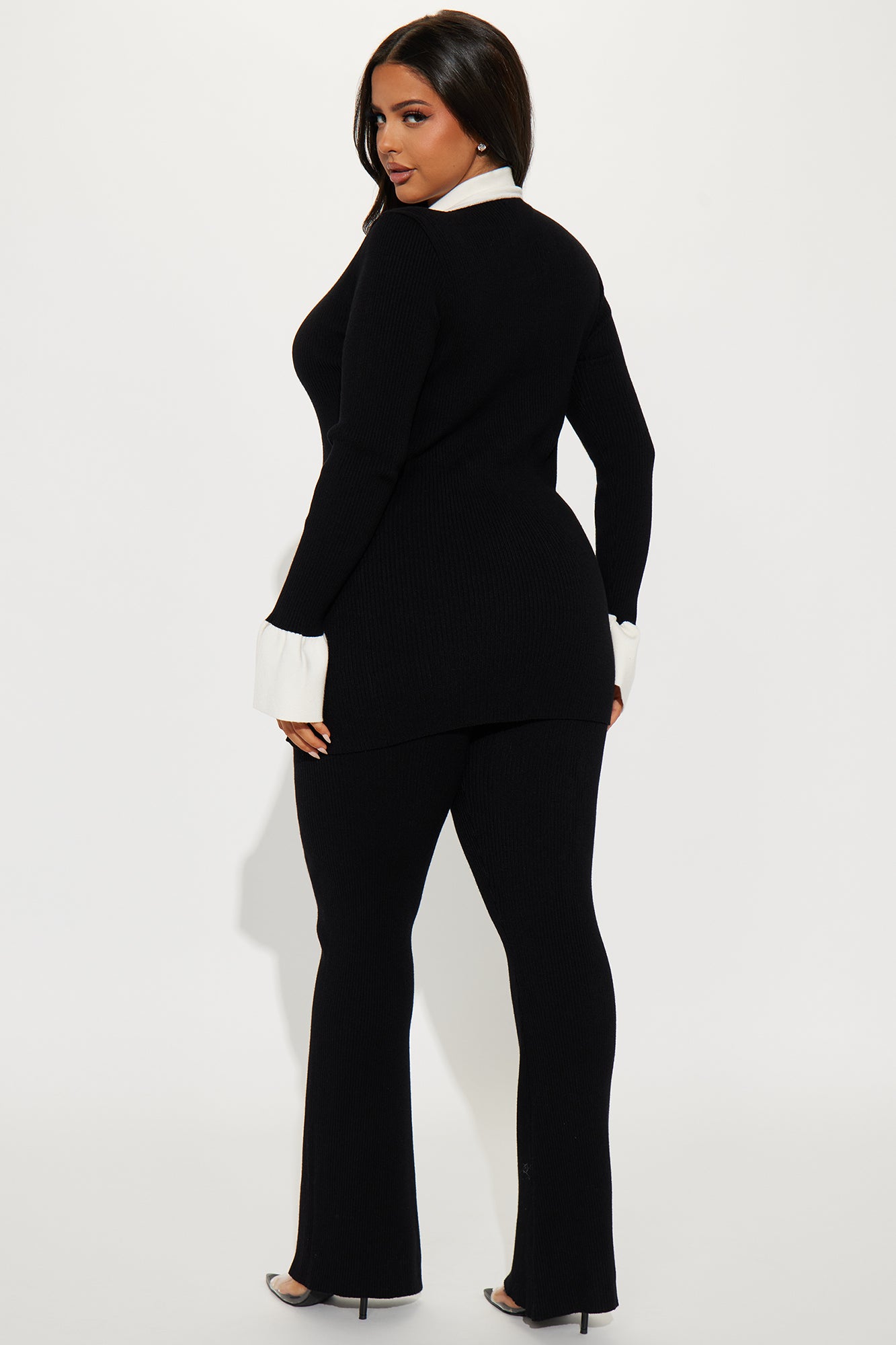 Always Important Button Up Sweater Pant Set - Black - Image 6