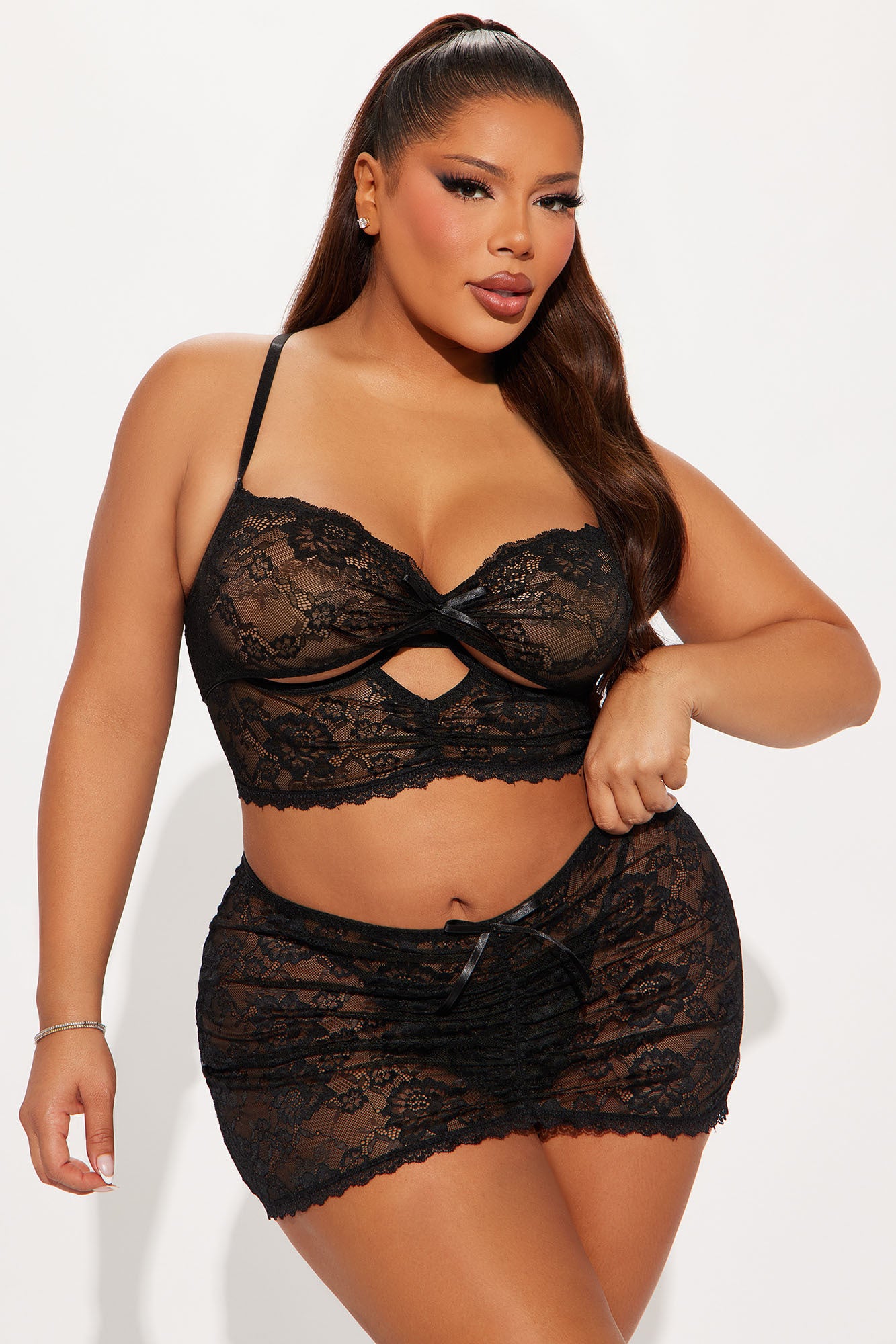 Lace Be Honest 3 Piece Set - Black - Image 4