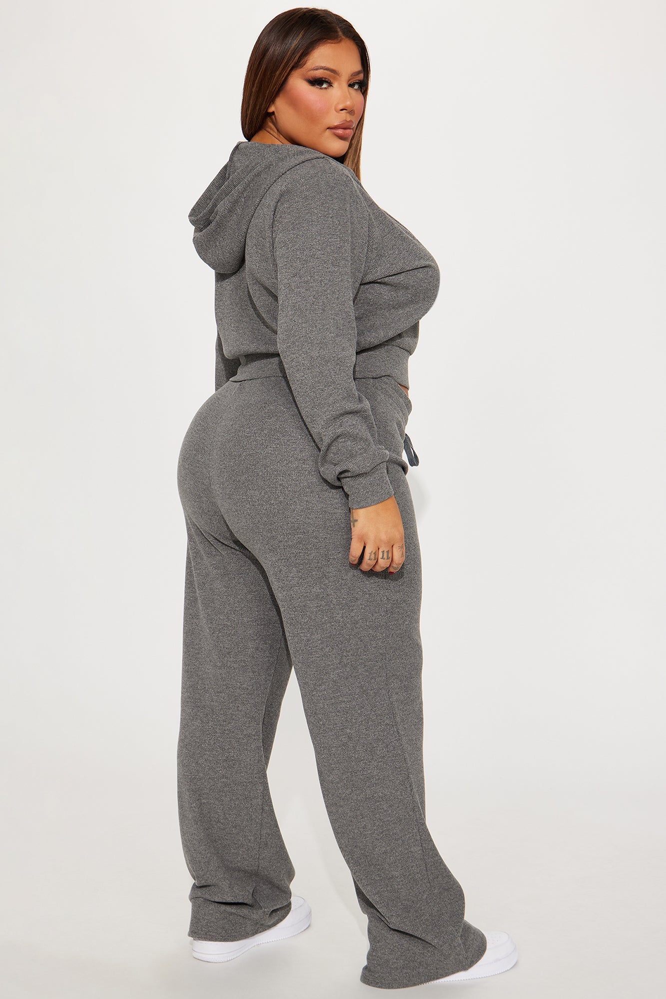 Thinking Of You Thermal Pant Set - Heather Grey - Image 6