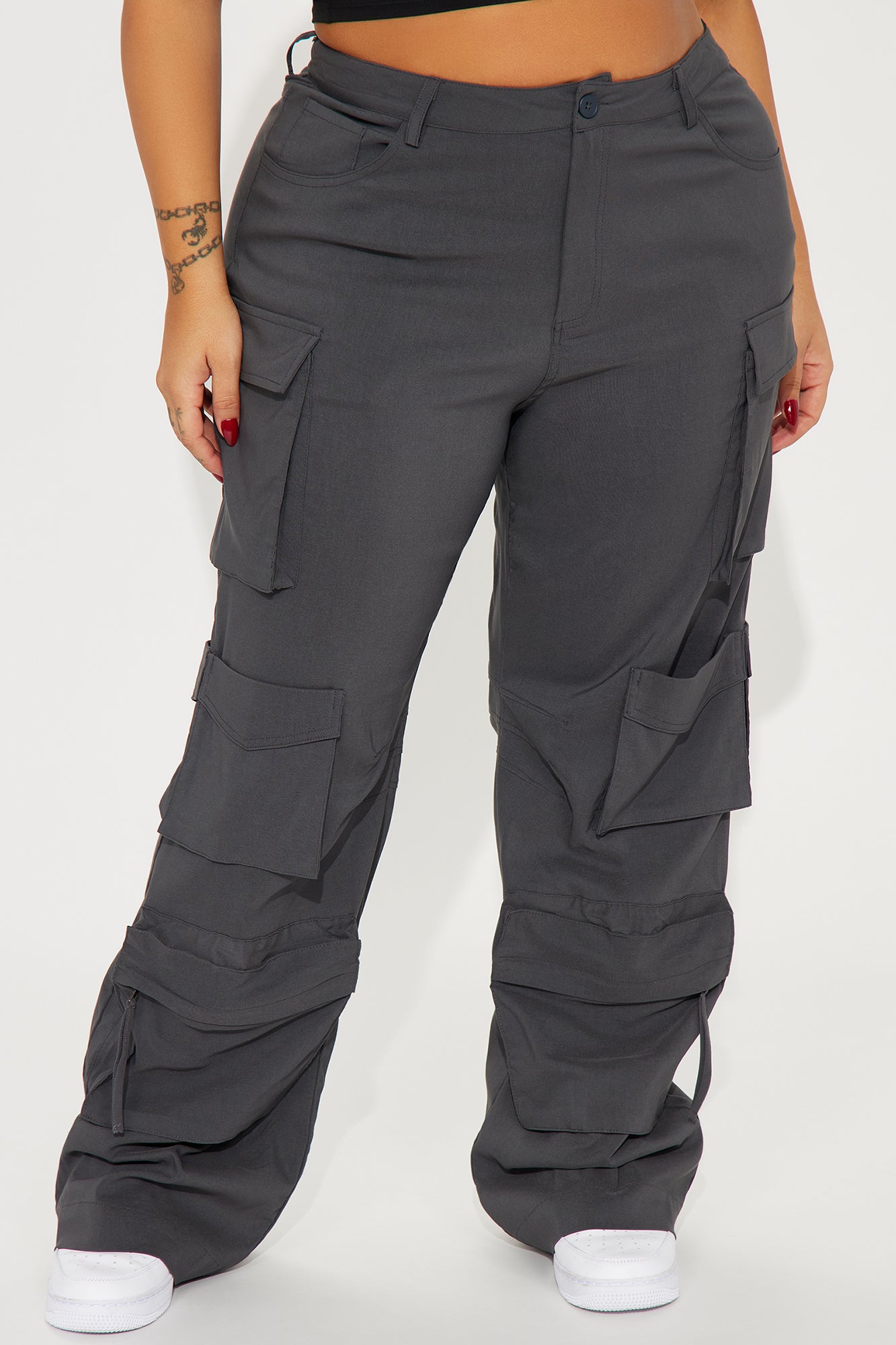 Walk On By Cargo Pant - Charcoal - Image 5