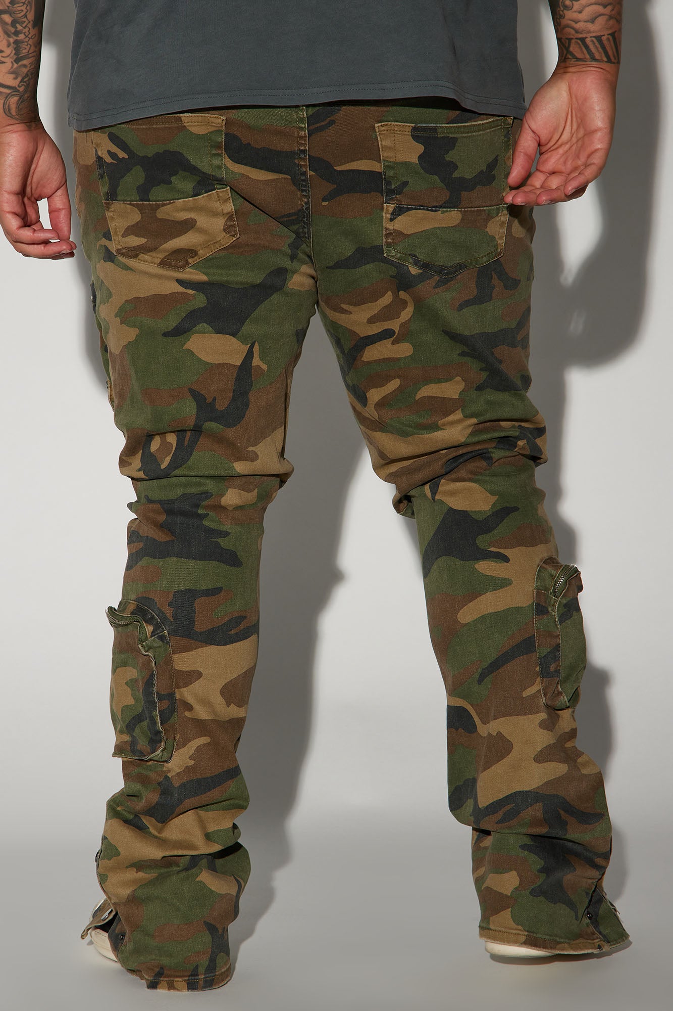 Round Up Stacked Skinny Flare Pants - Camouflage - Image 9
