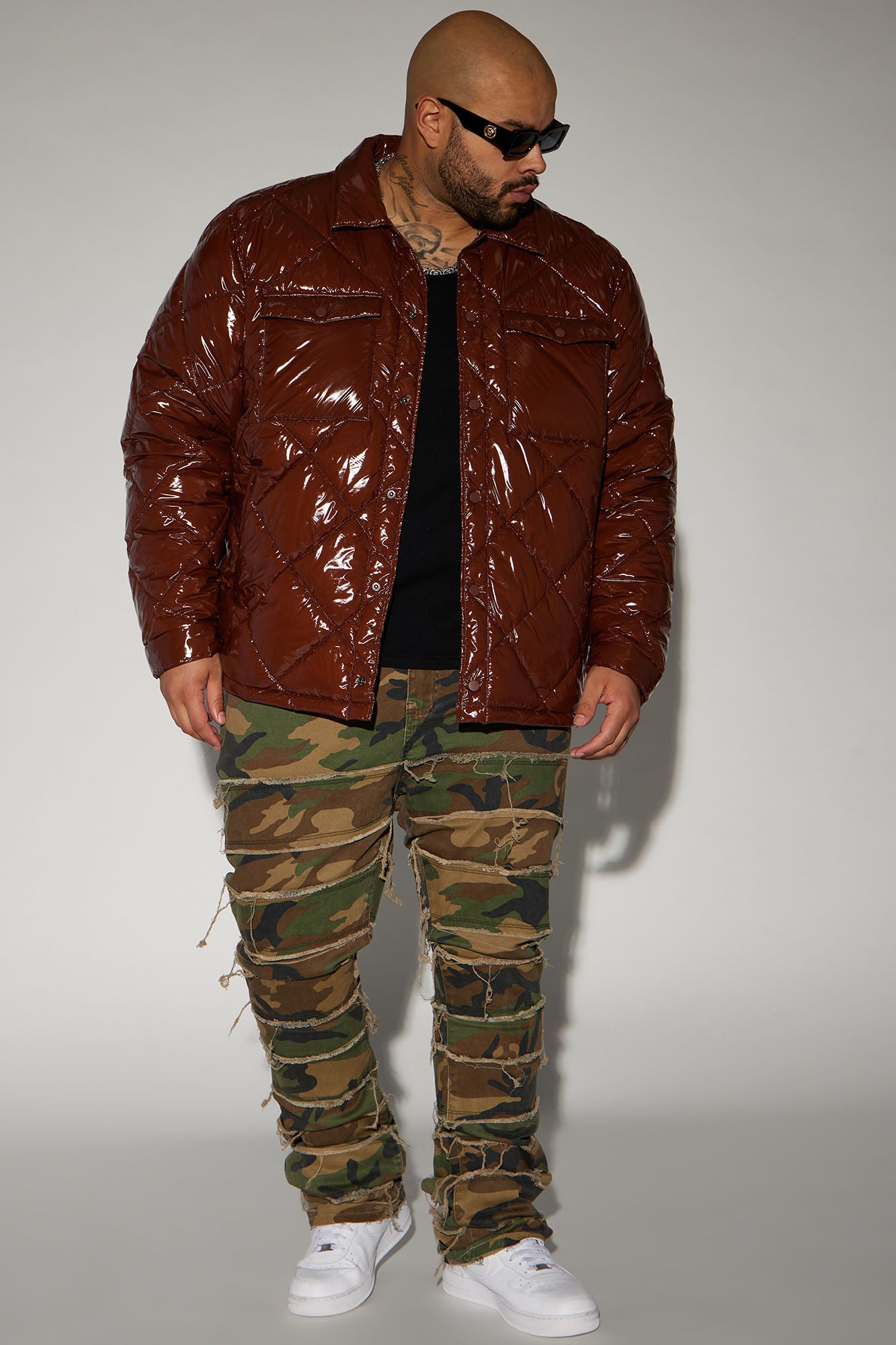 Your Diamond Quilted Puffer Jacket - Chocolate - Image 5