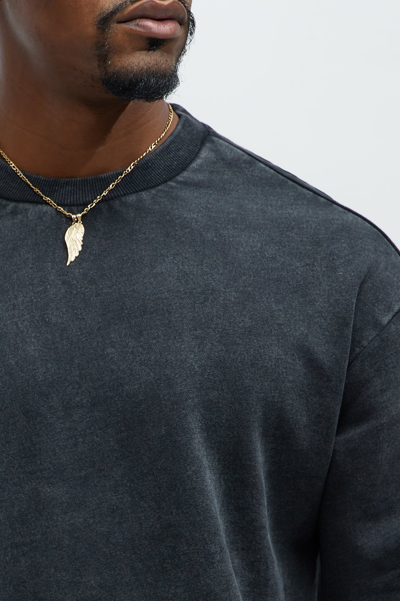 Tyson Heavy Wash Crewneck Sweatshirt - Black Wash - Image 3