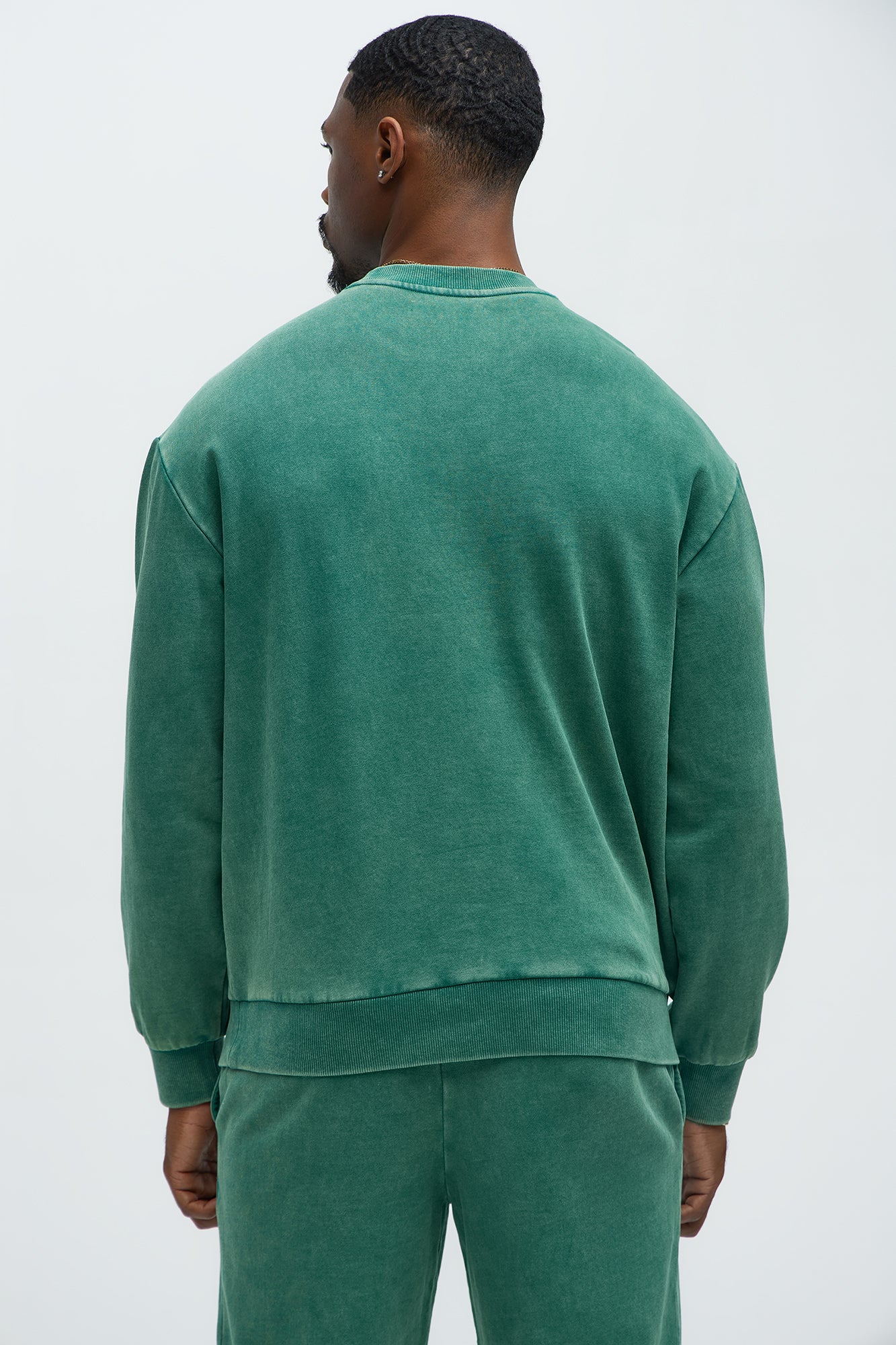 Tyson Heavy Wash Crewneck Sweatshirt - Green - Image 4