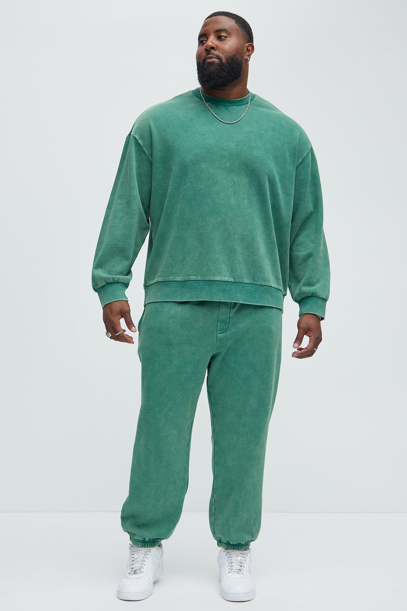 Tyson Heavy Wash Crewneck Sweatshirt - Green - Image 6