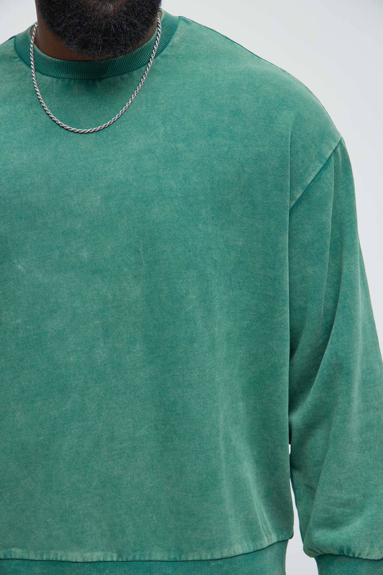 Tyson Heavy Wash Crewneck Sweatshirt - Green - Image 7
