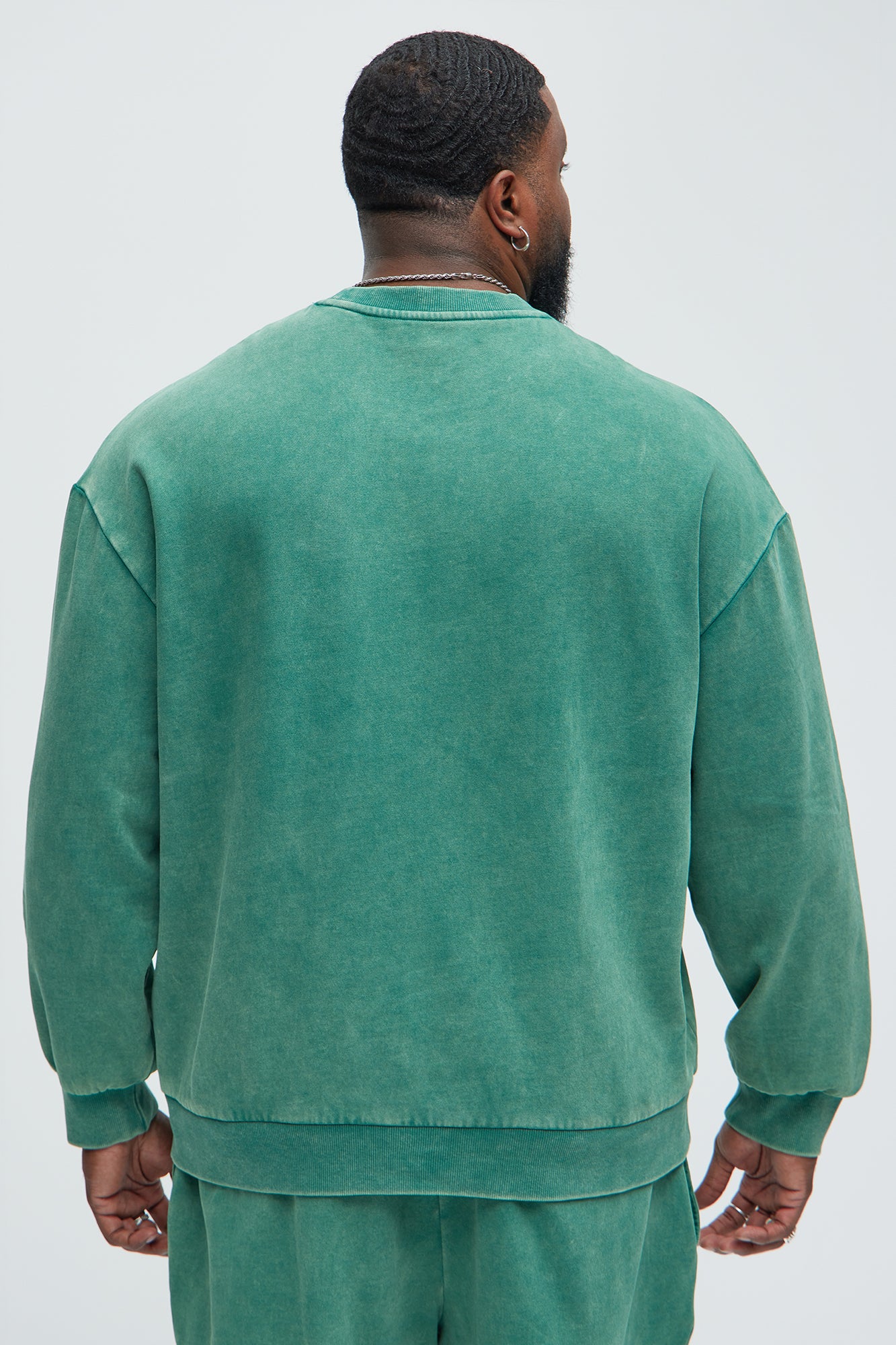 Tyson Heavy Wash Crewneck Sweatshirt - Green - Image 8