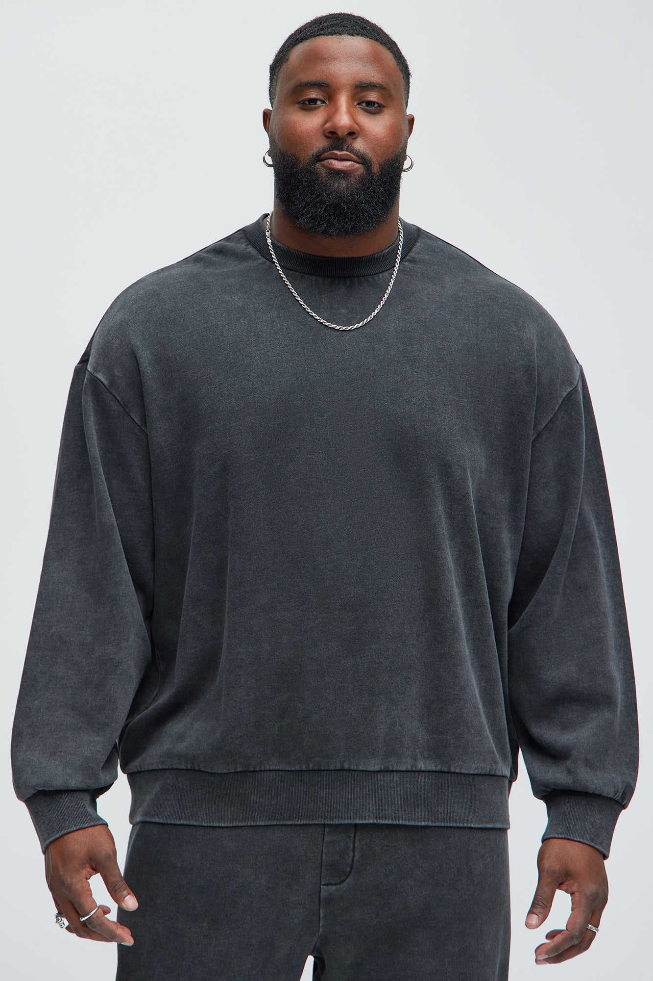 Tyson Heavy Wash Crewneck Sweatshirt - Black Wash - Image 5