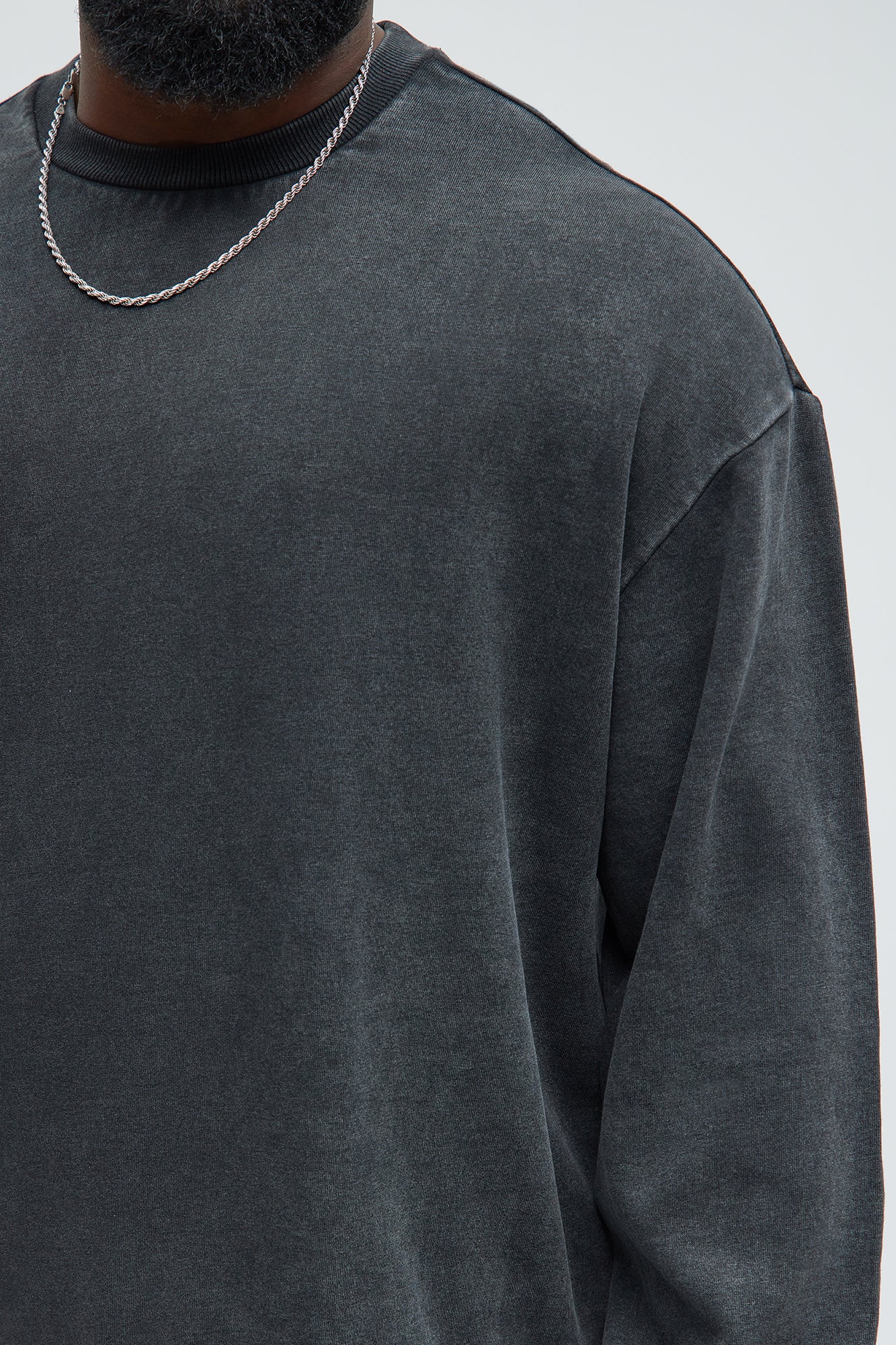 Tyson Heavy Wash Crewneck Sweatshirt - Black Wash - Image 7