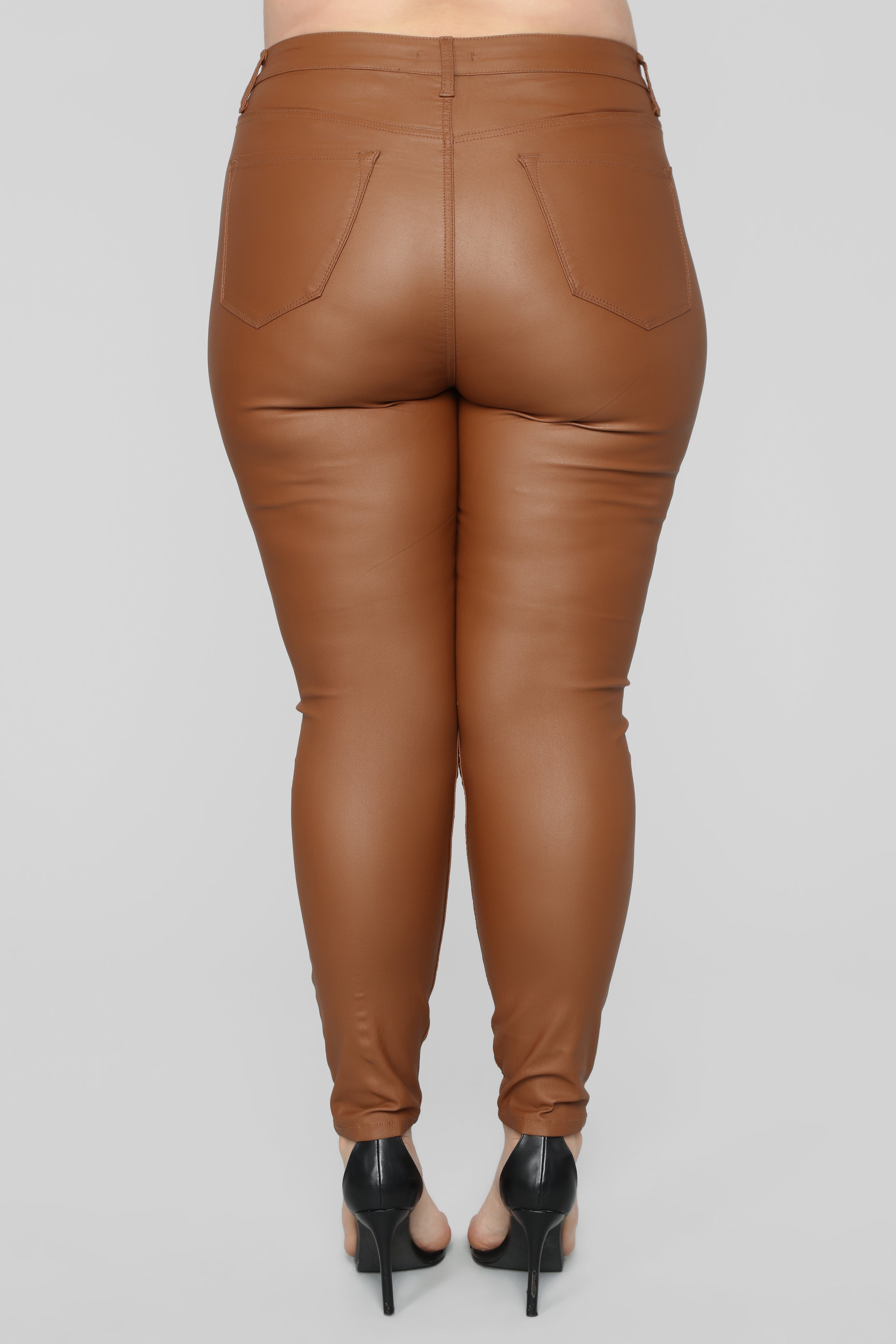 Double Dare Faux Leather Pants - Camel - Image 11
