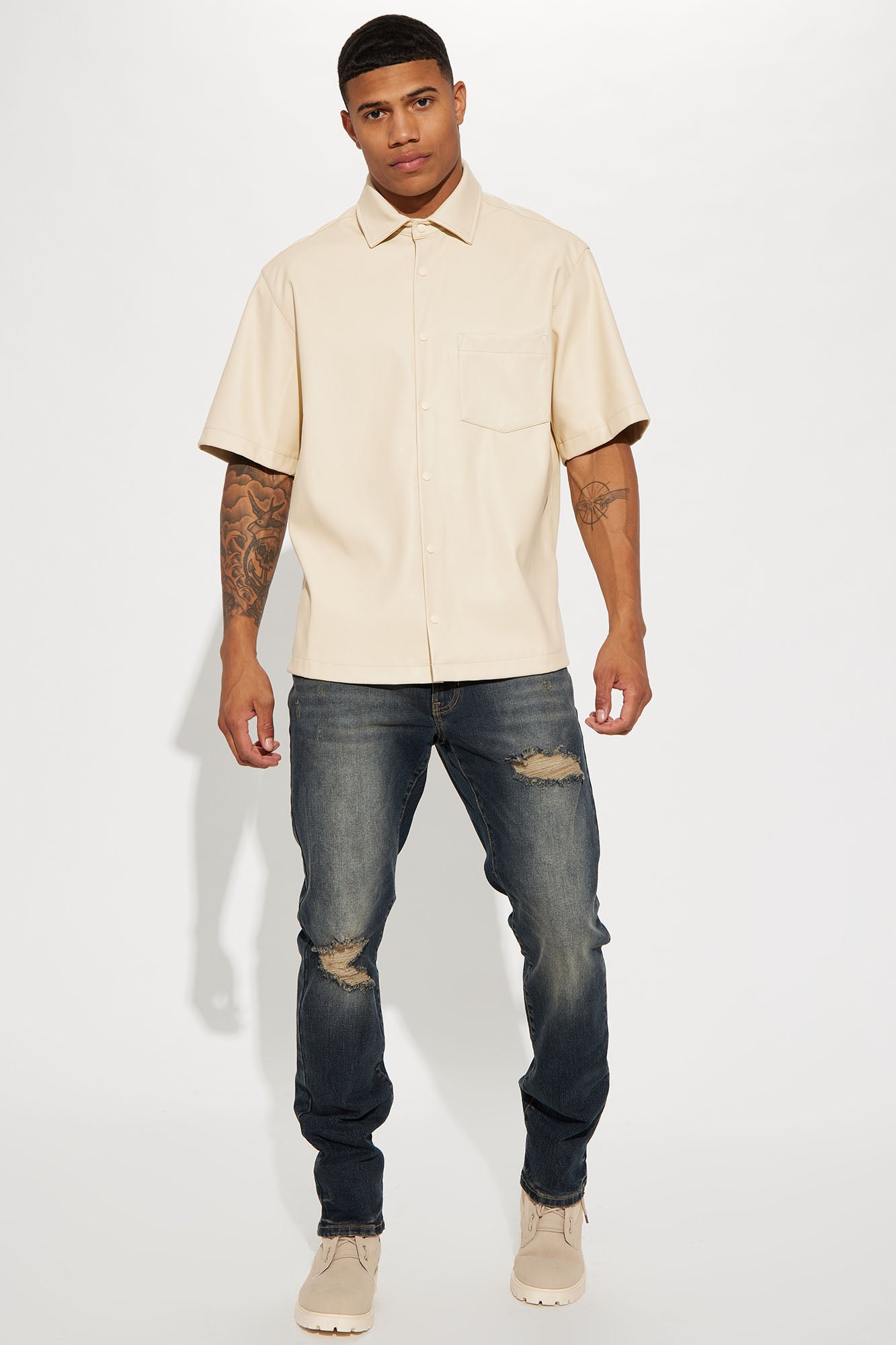 Day To Day Distressed Slim Jeans - Dark Wash - Image 3