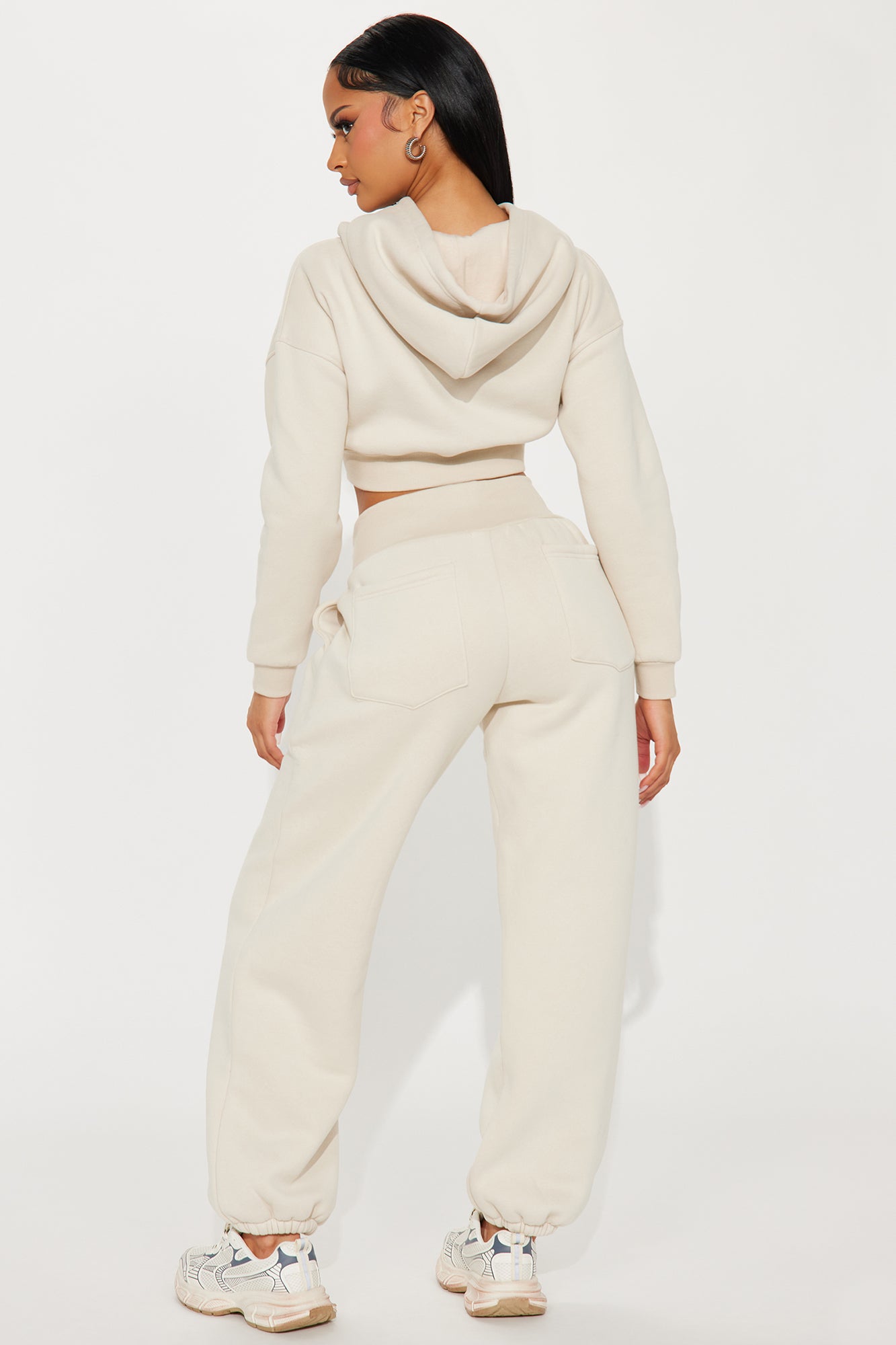 Nikkie Fleece Jogger Set - Cream - Image 3