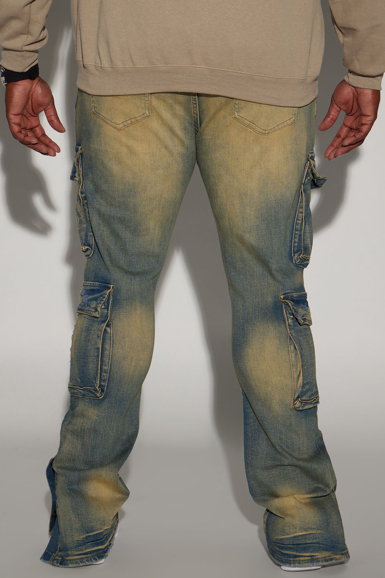 On The Set Stacked Skinny Snap Flare Jeans - Vintage Wash - Image 8