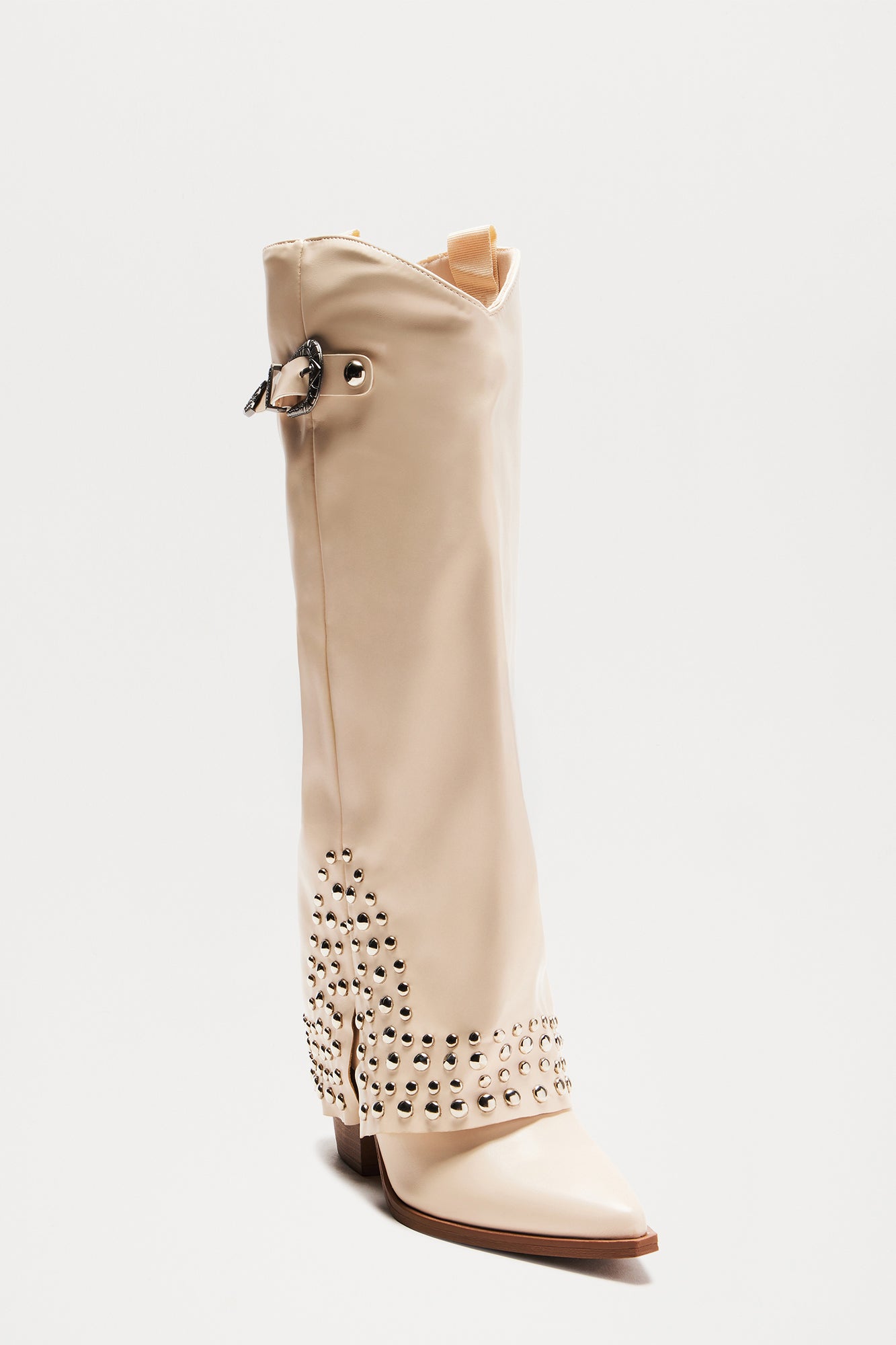 Scout Studded Overlay Boots - Ivory - Image 3
