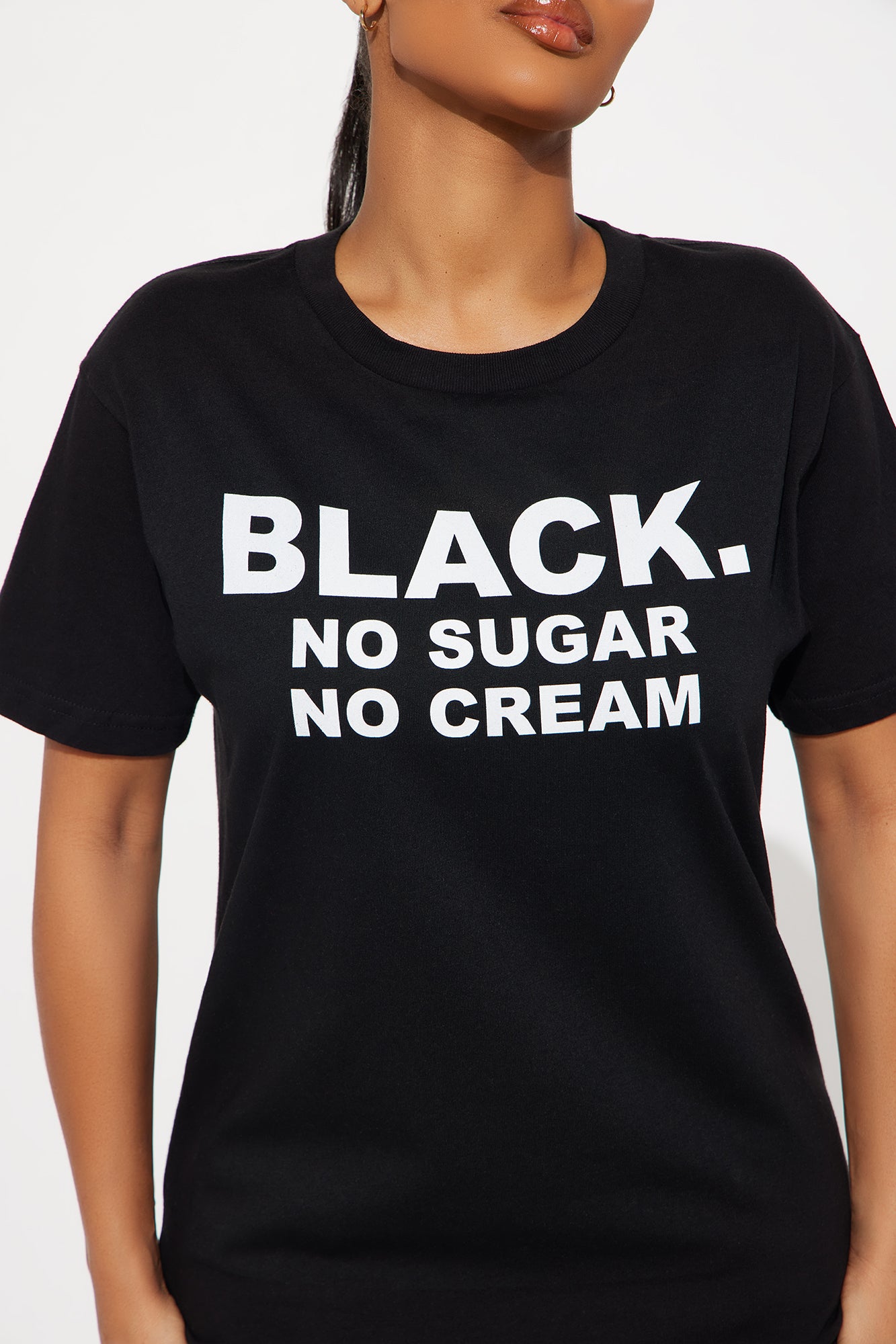 No Sugar No Cream Tee - Black - Image 3