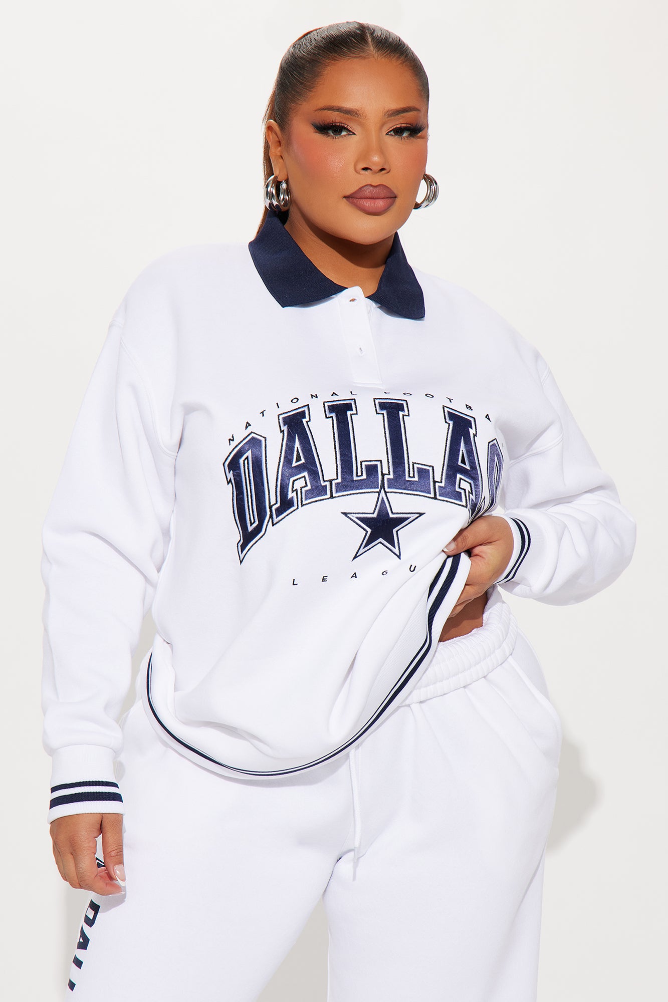 On The Sideline Cowboys Sweatshirt - White - Image 5