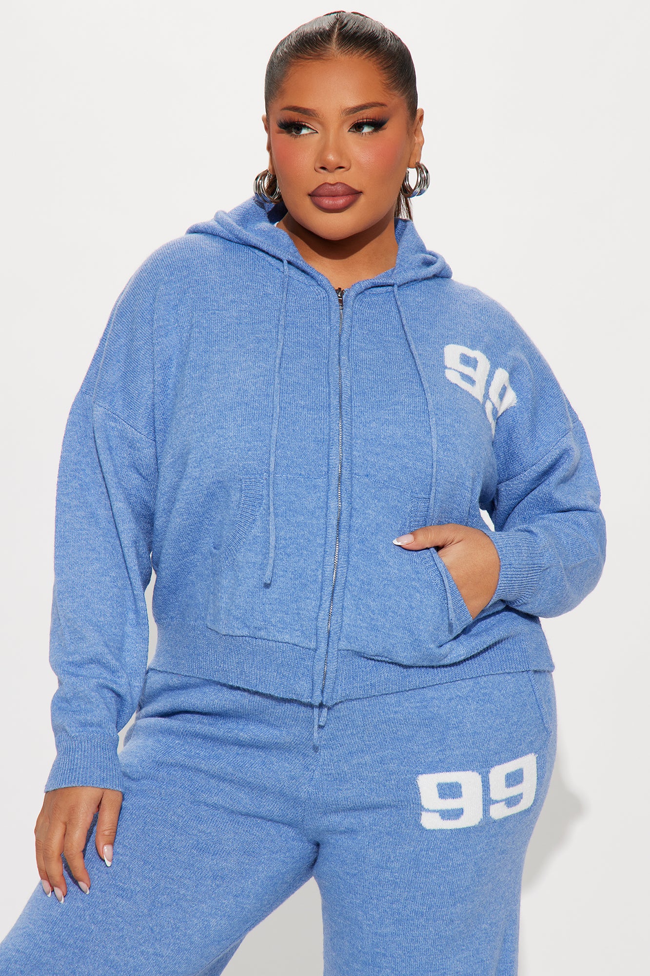 99 Problems Sweater Pant Set - Blue - Image 8