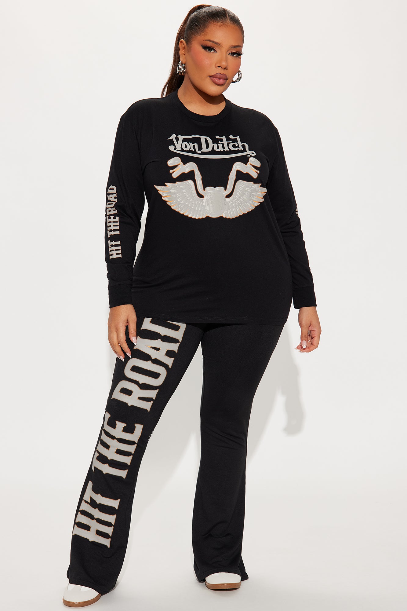 Von Dutch Hit The Road Flare Pant - Black - Image 6