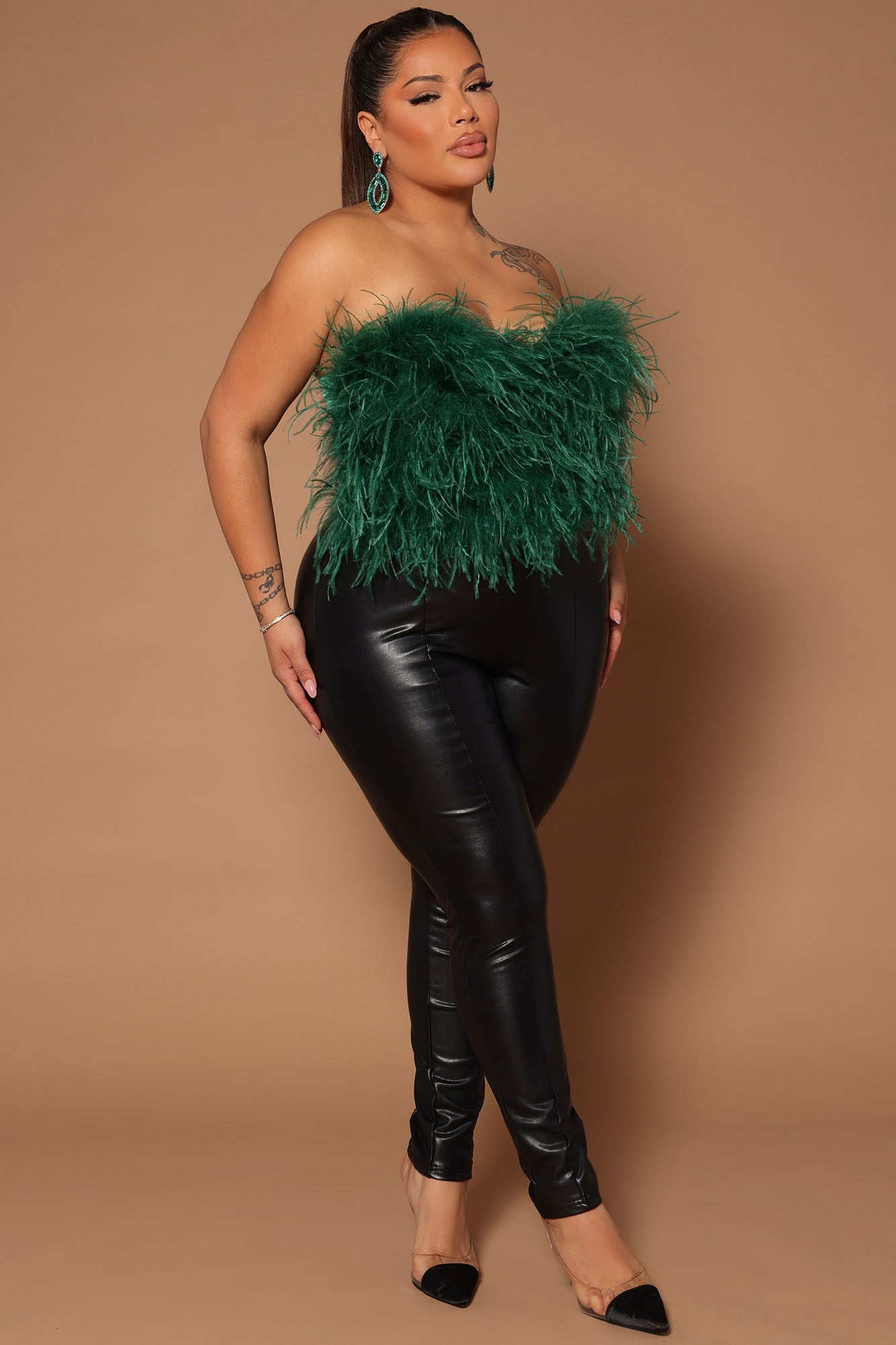 Asalia Feathered Top - Emerald - Image 6