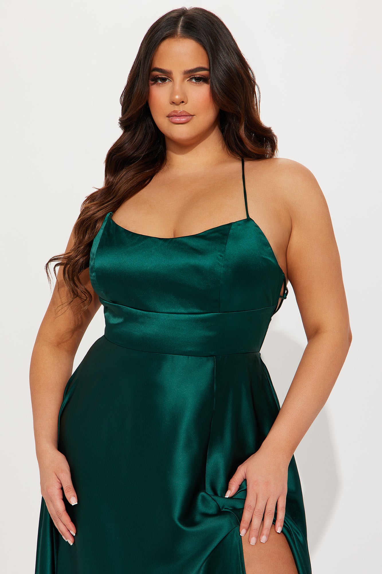 Clara Satin Maxi Dress - Hunter - Image 5