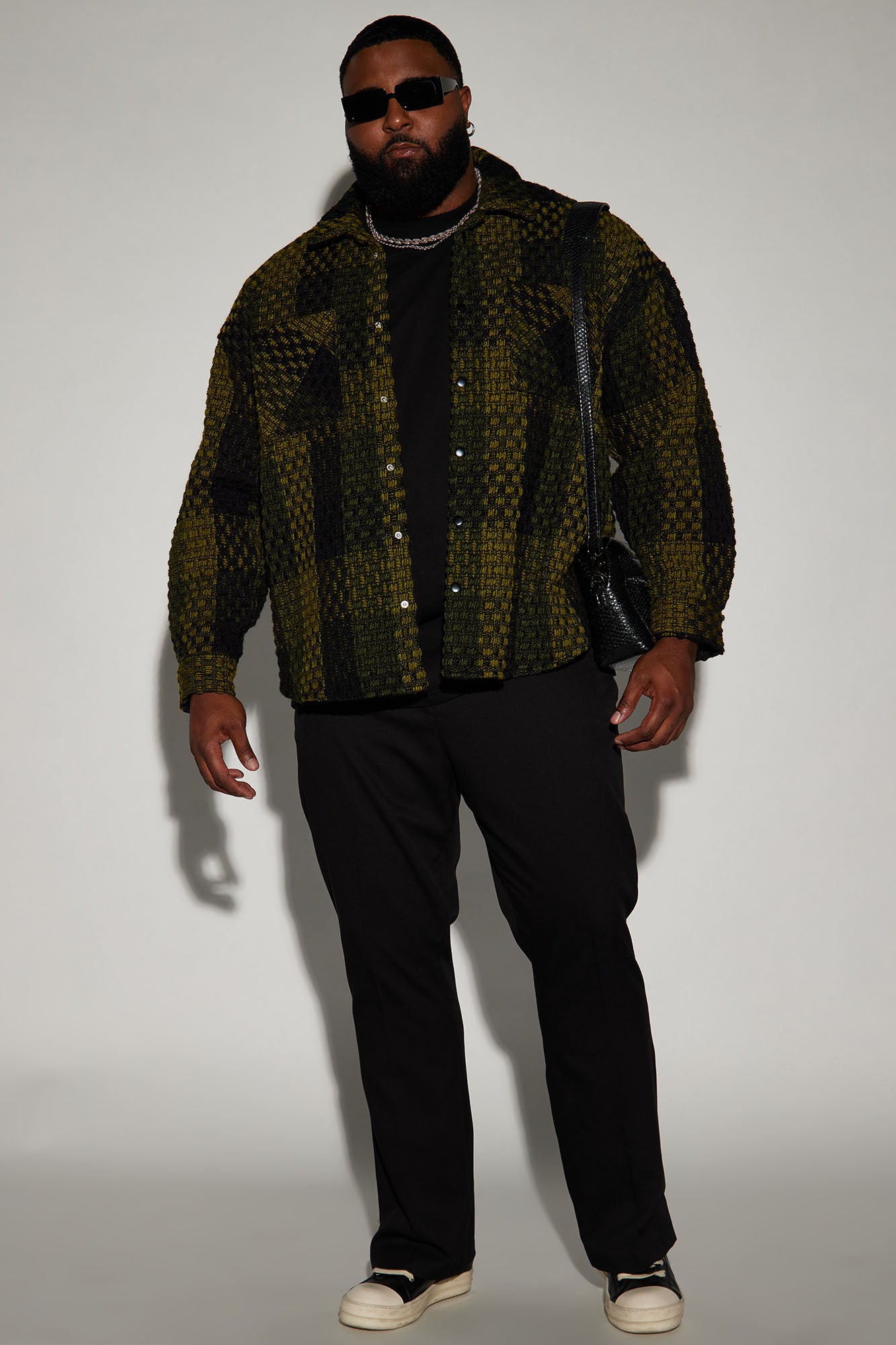 Beverly Tweed Shacket - Green/combo - Image 5