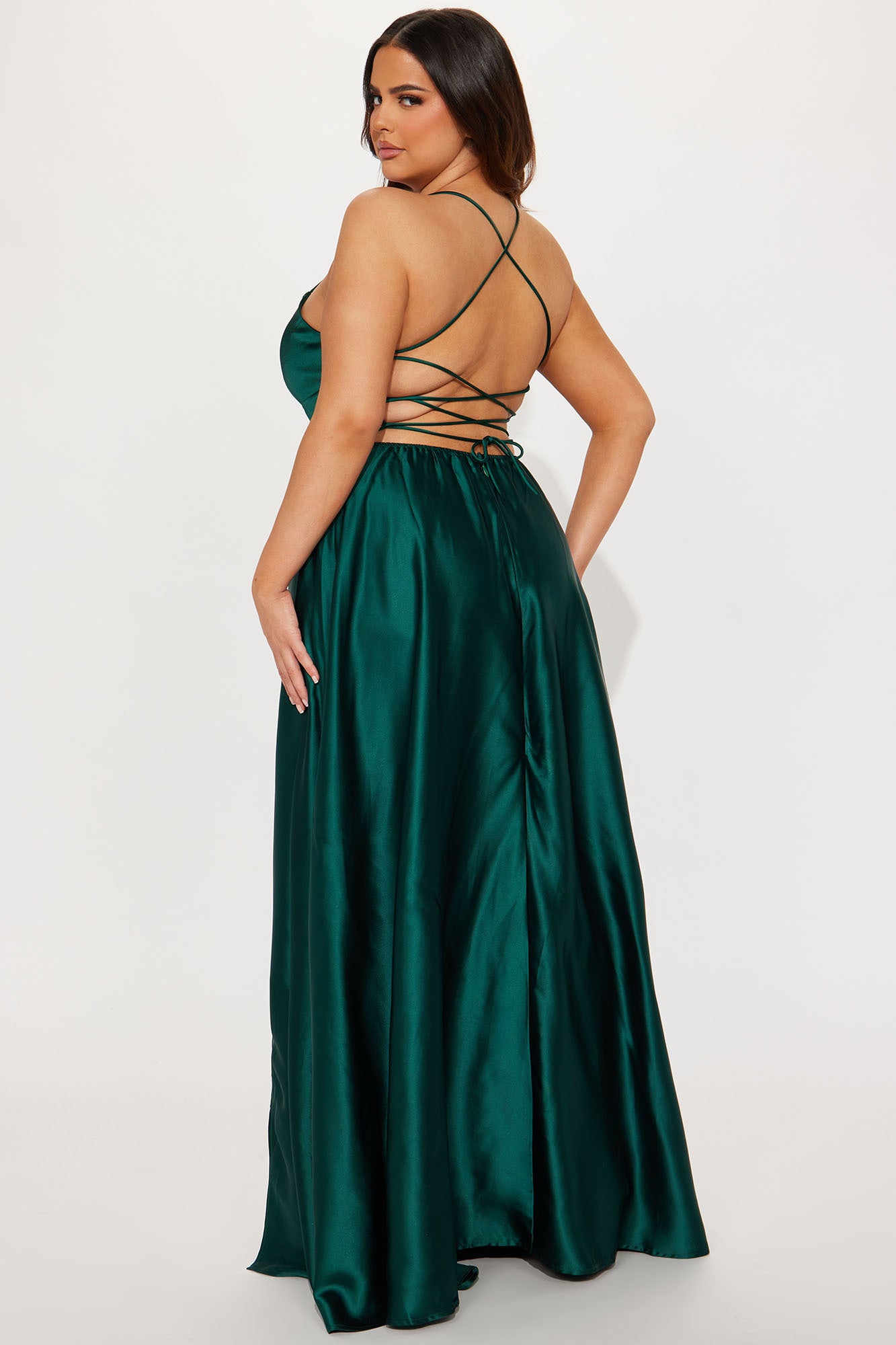 Clara Satin Maxi Dress - Hunter - Image 6