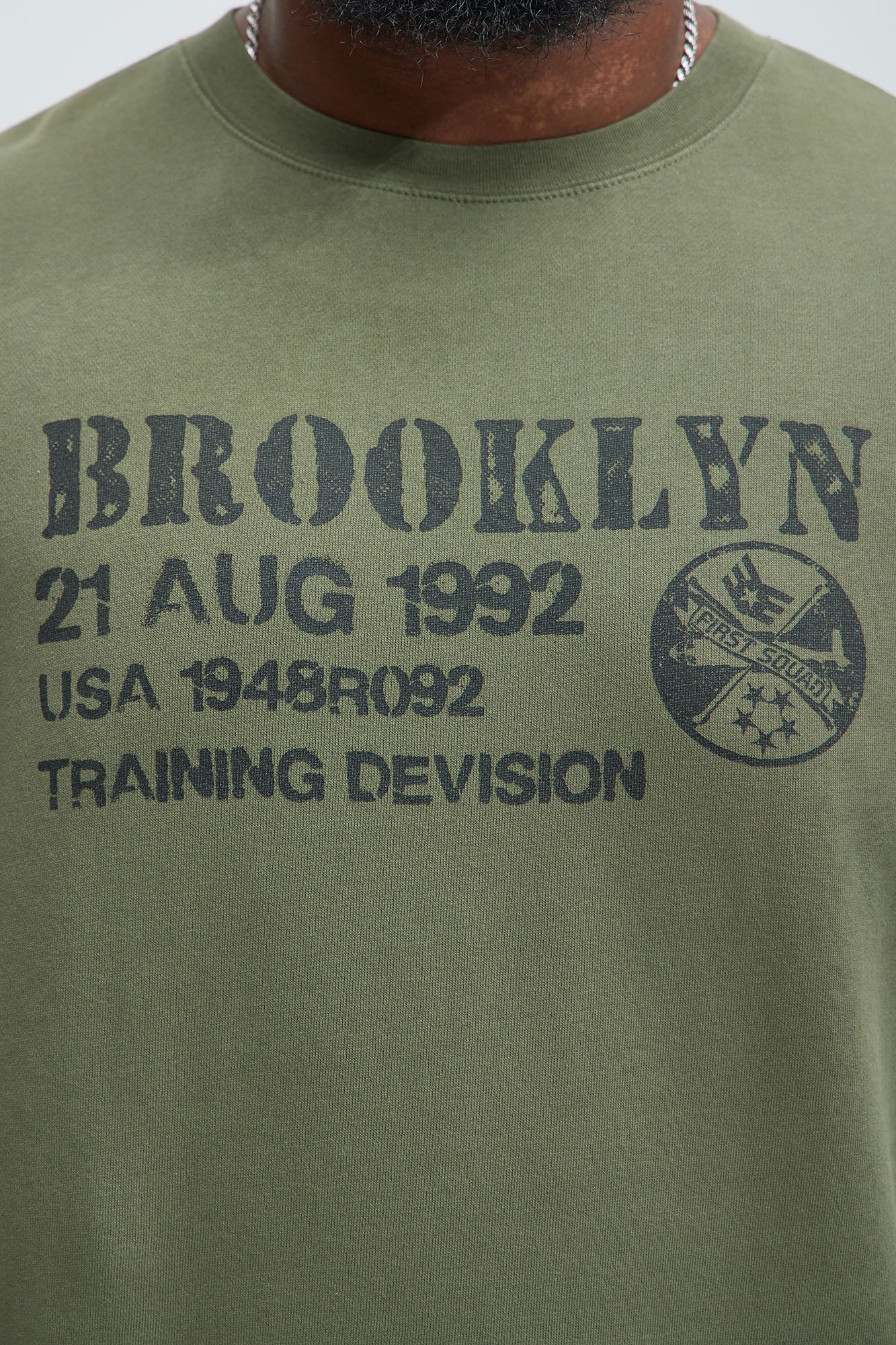 Brooklyn USA Crewneck Sweatshirt - Olive - Image 5