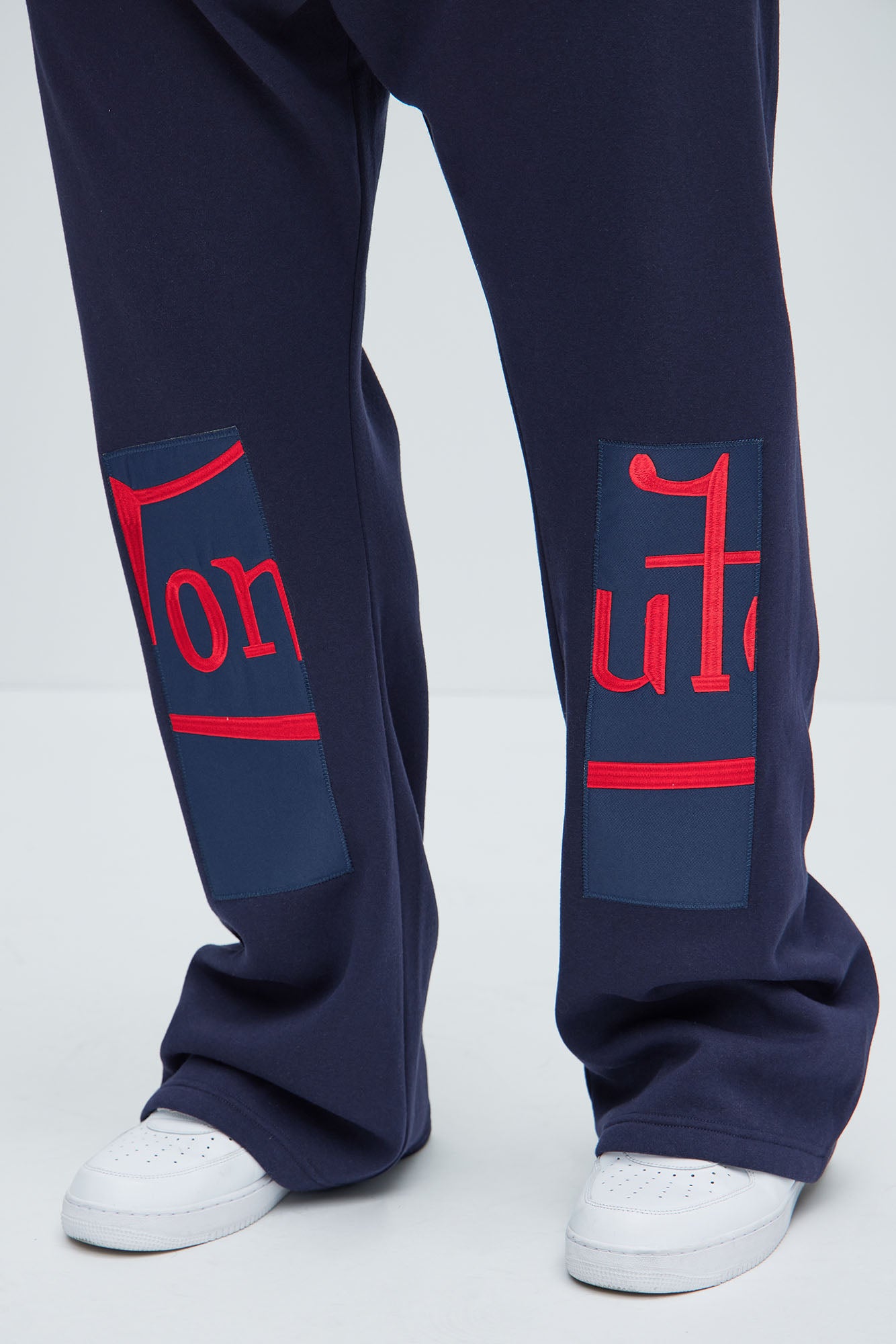 Von Dutch Split Flared Sweatpants - Navy - Image 8