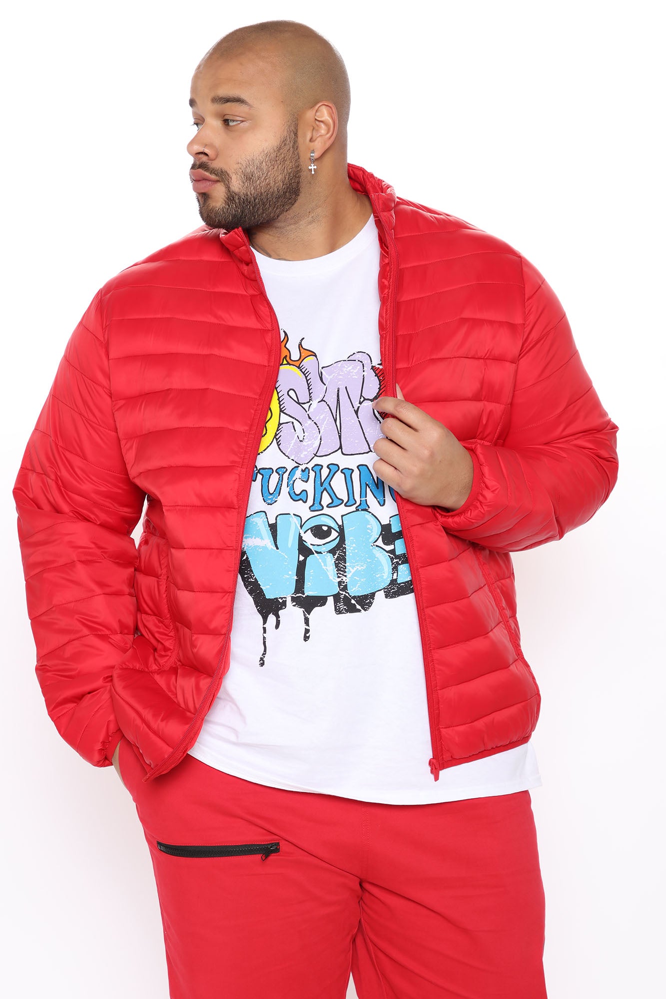 Wesley Packable Puffer Jacket - Red - Image 4