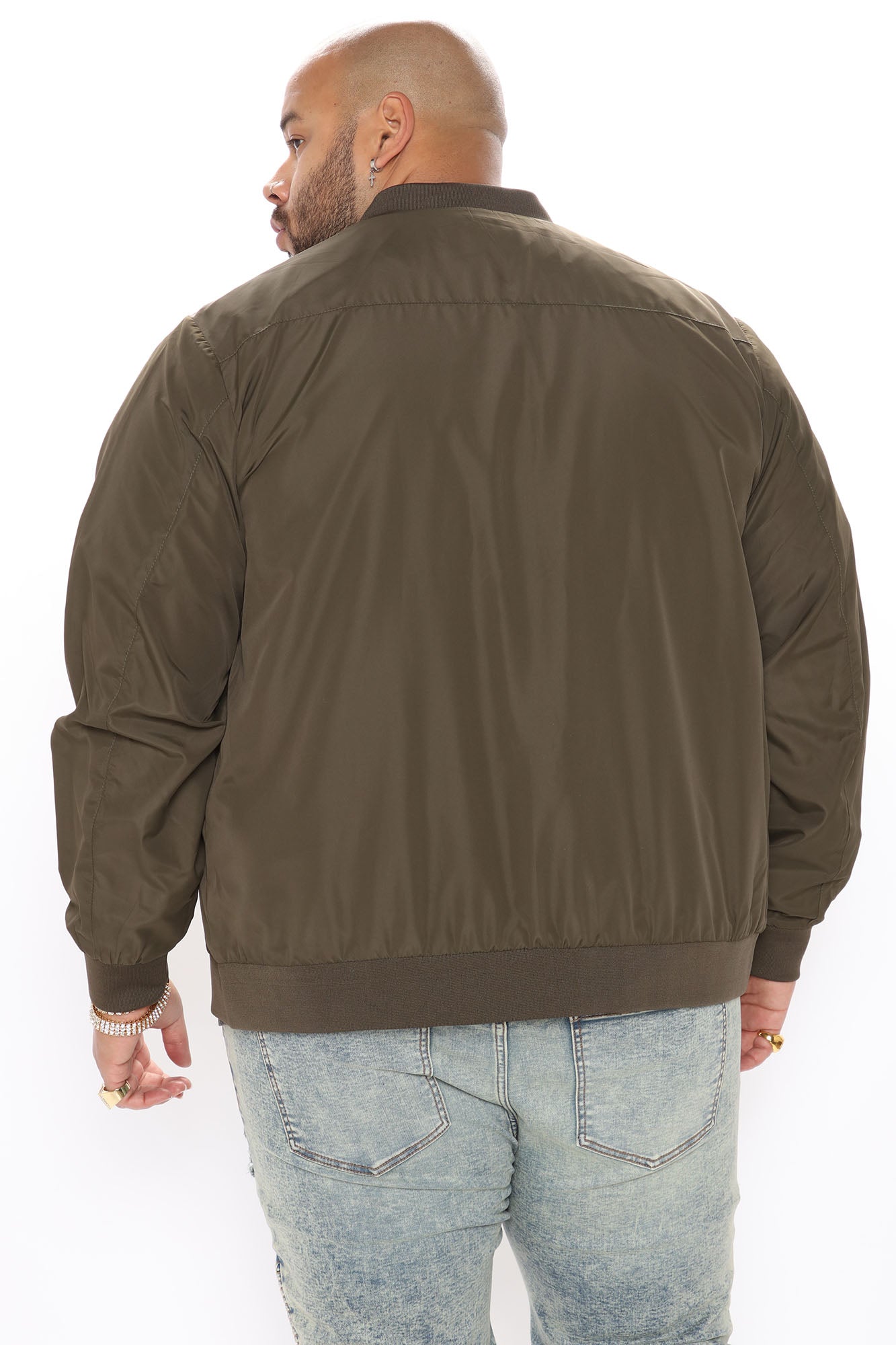 Eddie Bomber Jacket - Olive - Image 7