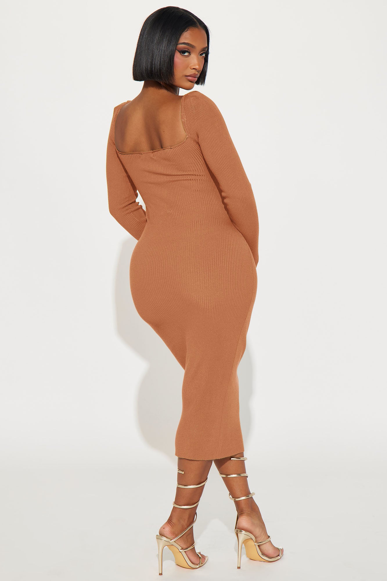 Stephanie Sweater Midi Dress - Copper - Image 4