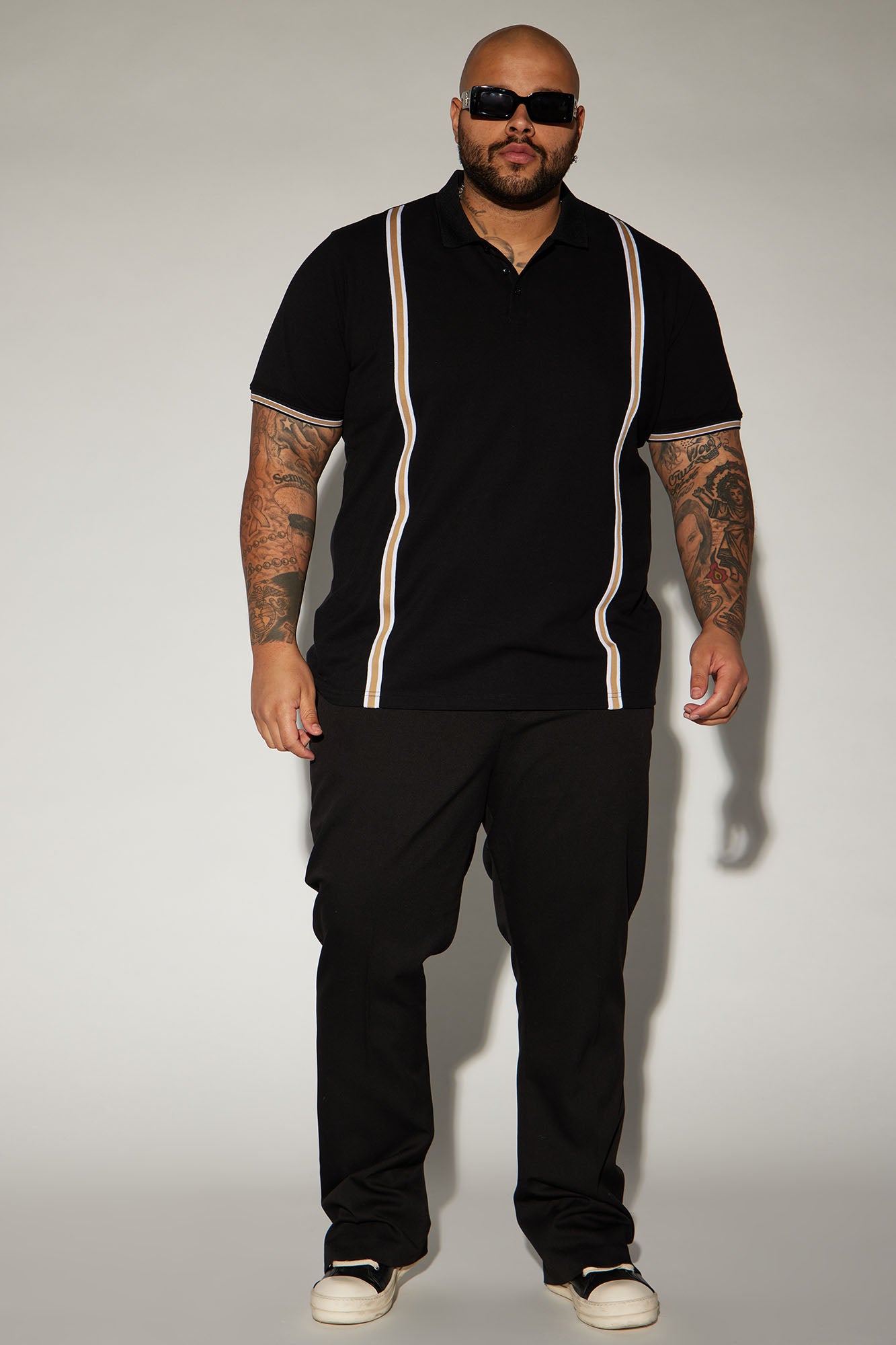 Sensational Short Sleeve Polo - Black/combo - Image 5