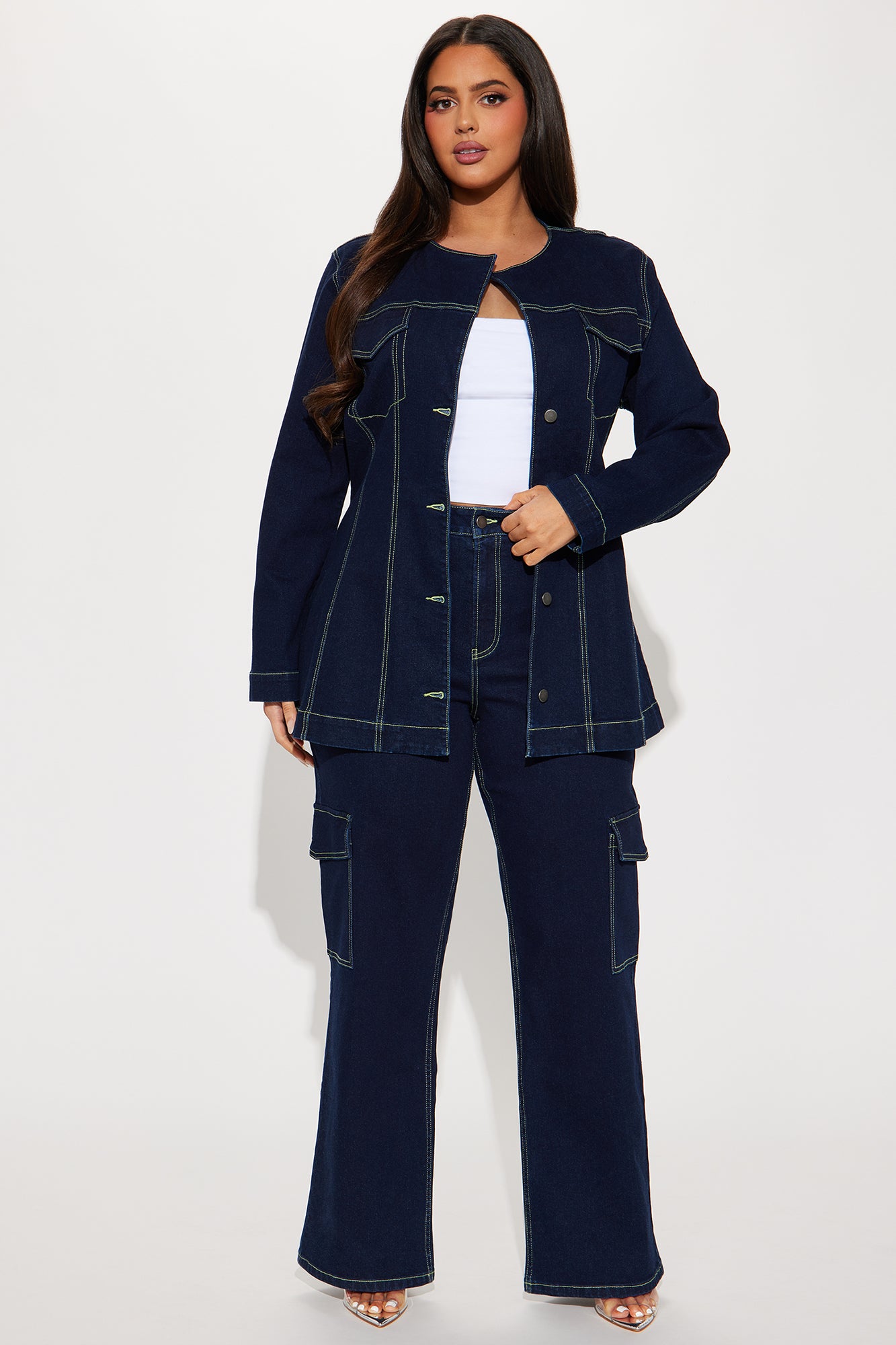 Sofia Denim Pant Set - Dark Denim - Image 4