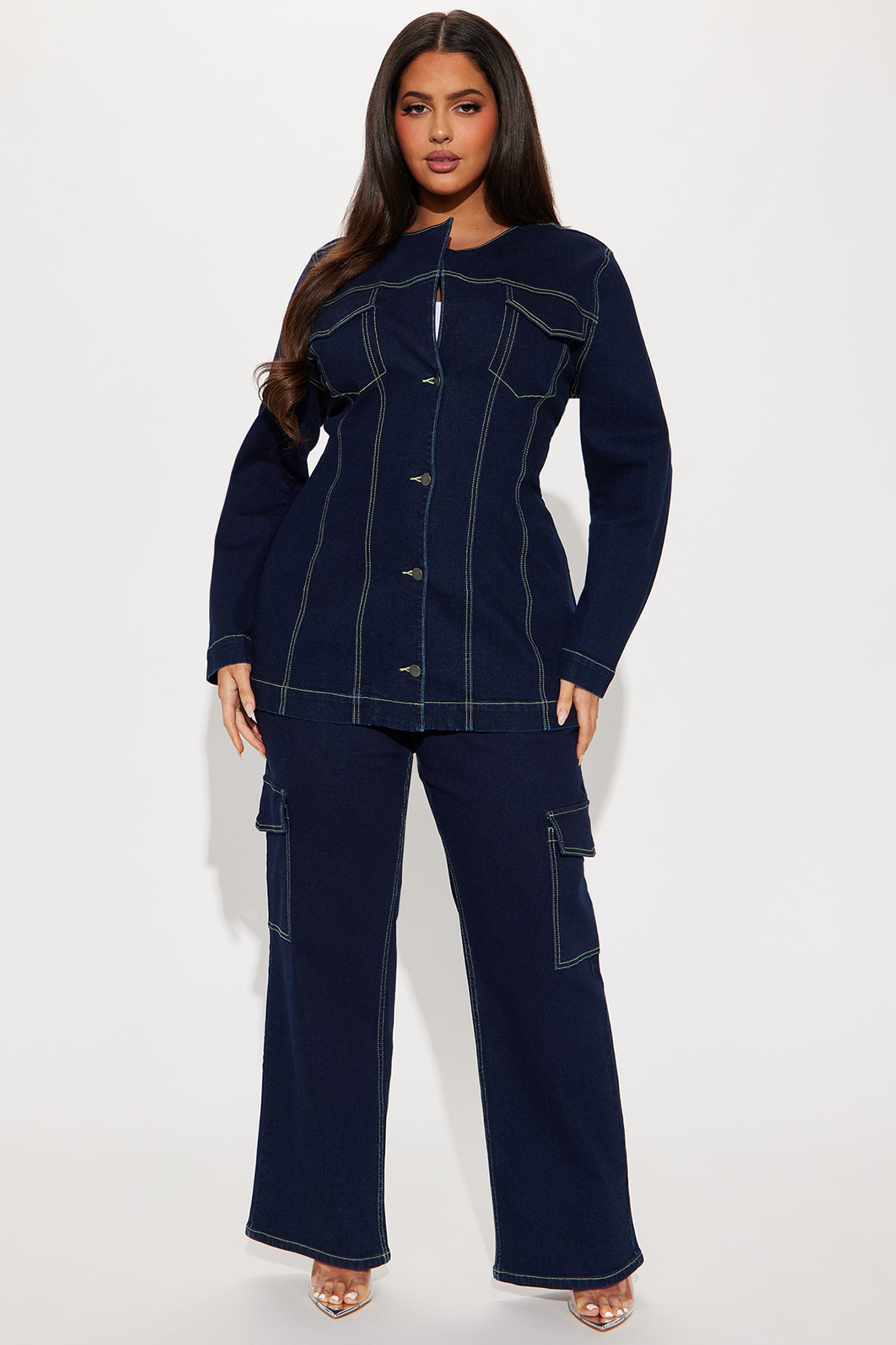 Sofia Denim Pant Set - Dark Denim - Image 6
