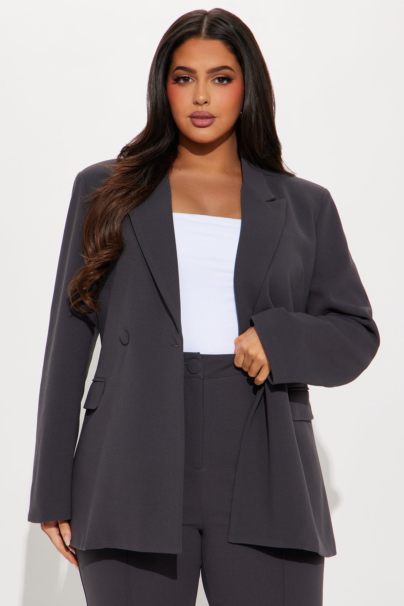 Dreamy Moments Blazer Set - Charcoal - Image 7