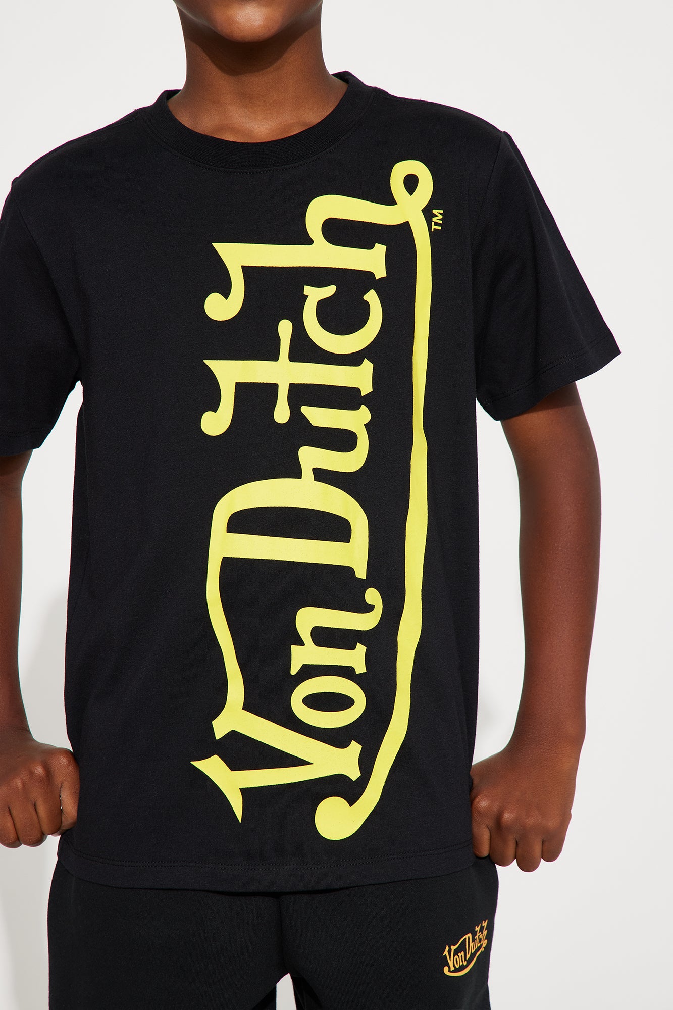 Mini Von Dutch Blasted Short Sleeve Tee - Black/Yellow - Image 3