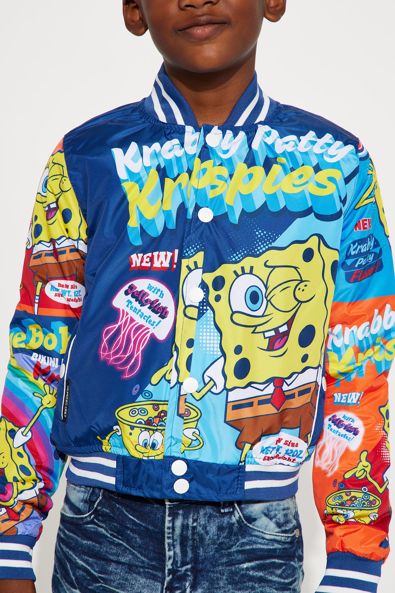 Mini SpongeBob Krabby Patty Krispies Varsity Bomber Jacket - Blue - Image 4